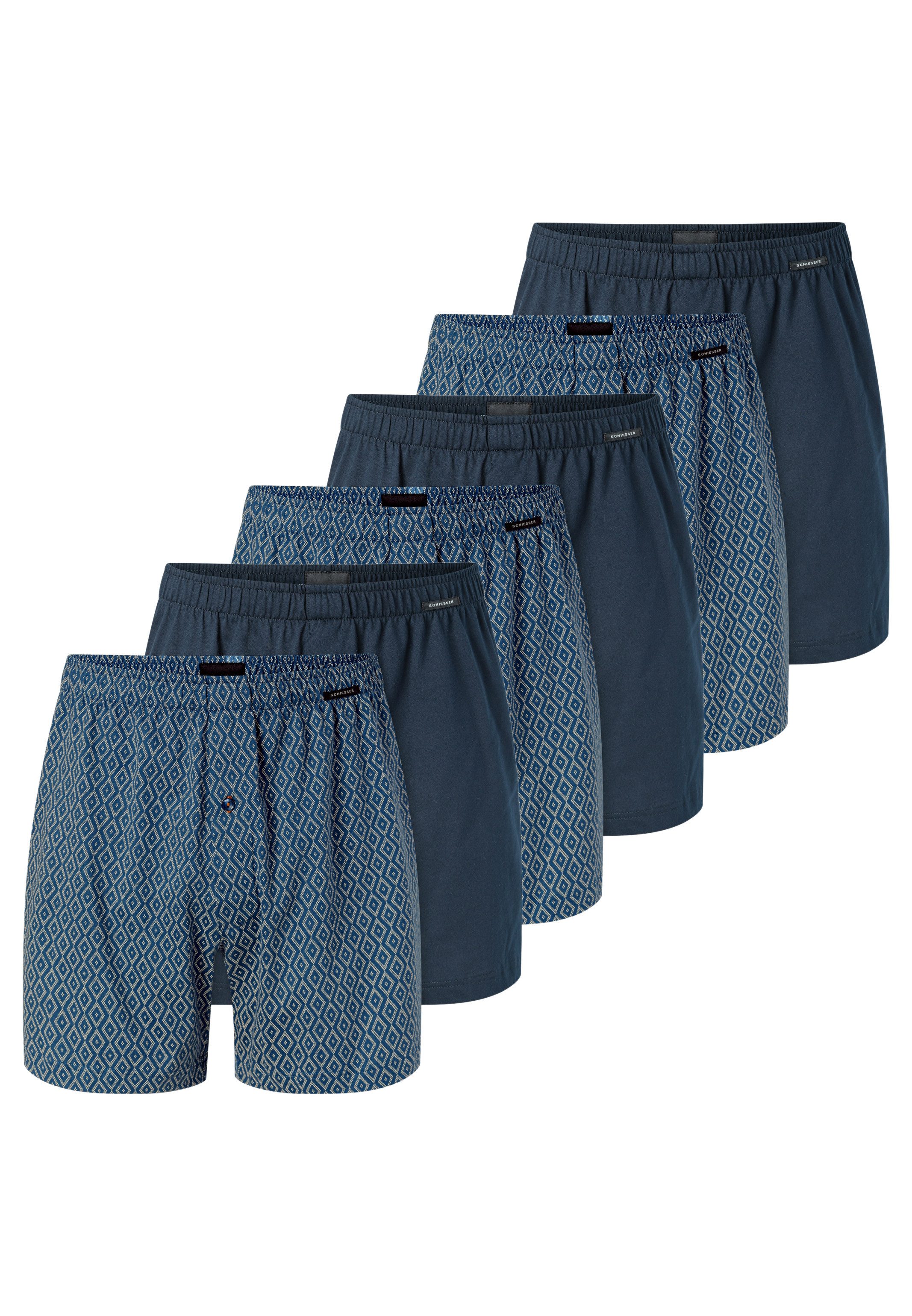 Schiesser Boxershorts 6er Pack Singel-Jersey (Spar-Set, 6-St) Boxershorts - günstig online kaufen