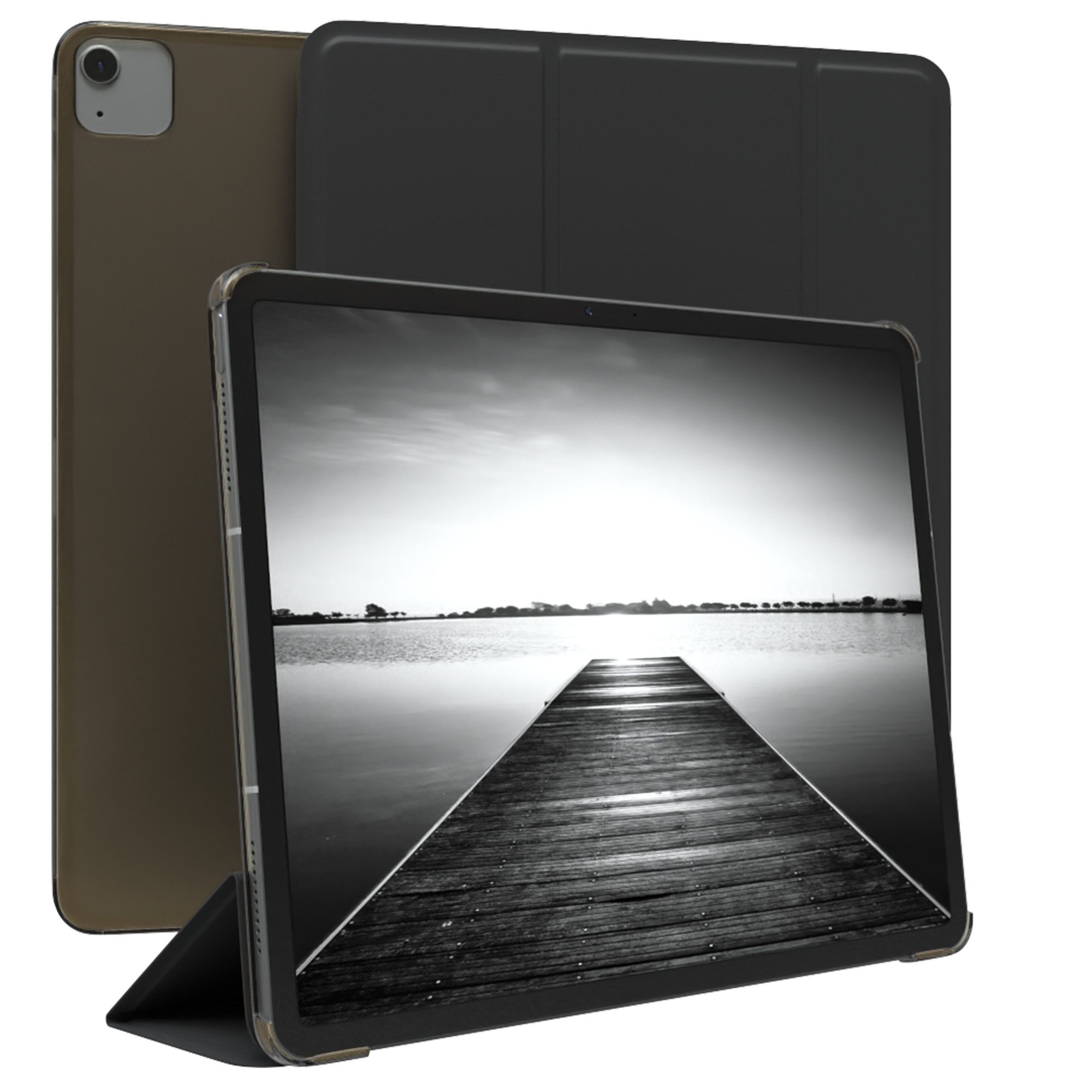 EAZY CASE Tablet-Hülle Smart Case Apple für iPad Air 13 (2024) 13 Zoll, Hülle mit Standfunktion Tablet Klapphülle Anti-Kratz Tasche Schwarz