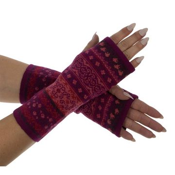 KUNST UND MAGIE Armstulpen Armstulpen Handwärmer Handschuhe Pulswärmer extrafeiner Jacquard-Stoff