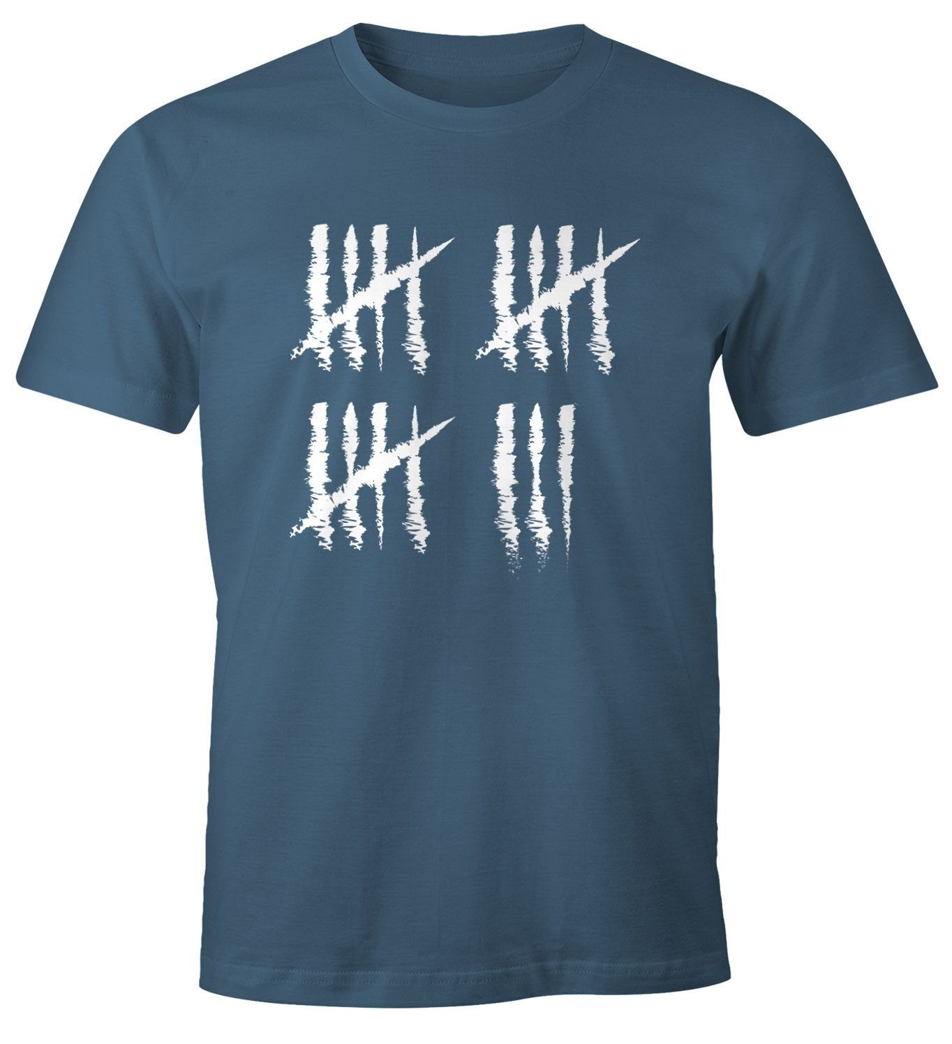 Print-Shirt Herren T-Shirt 18 Geburtstag Strichliste Striche Jubiläum Jahrgang