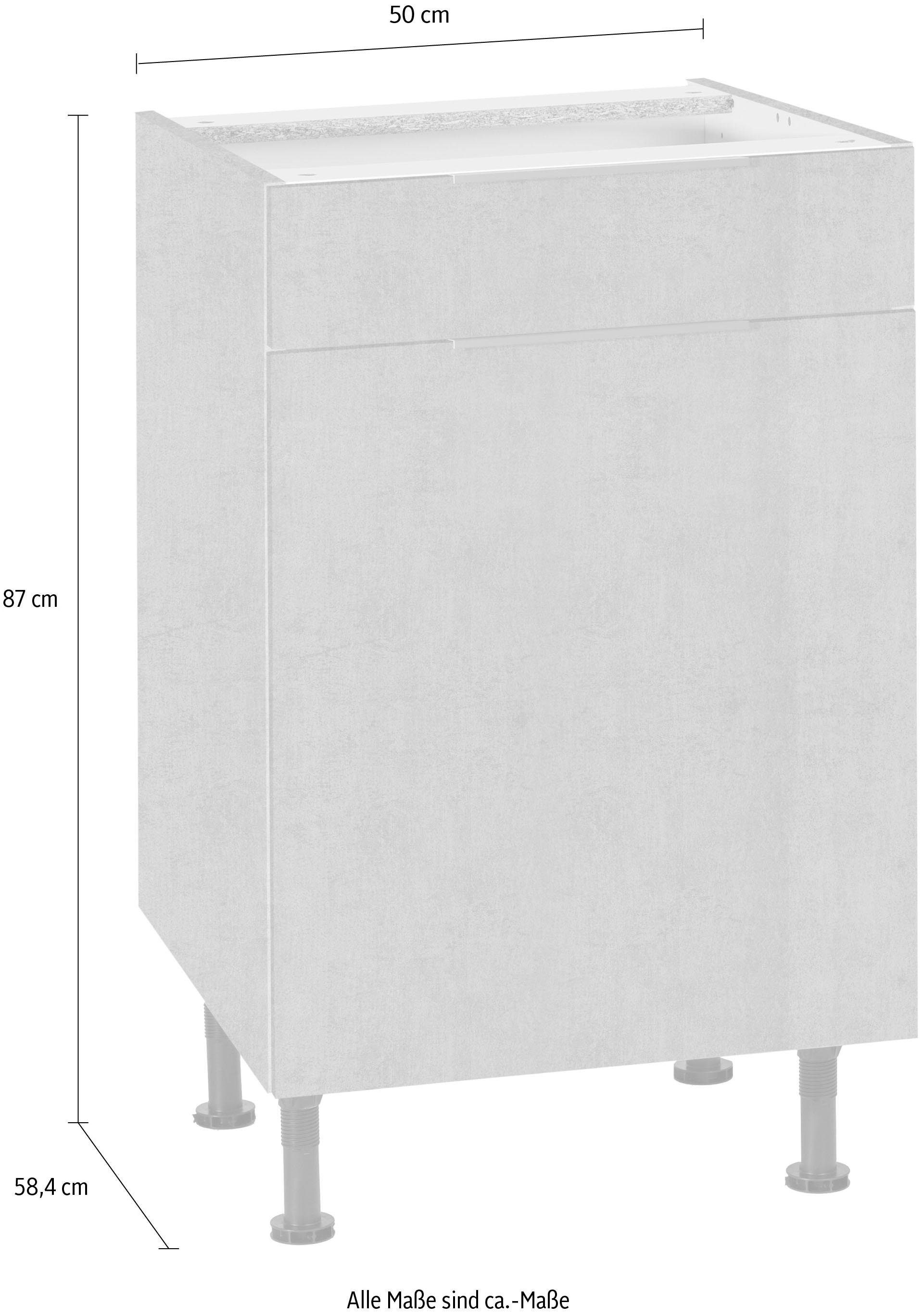 OPTIFIT Unterschrank Tara und Vollauszug | mit Soft-Close-Funktion, betonfarben Breite cm betonfarben 50