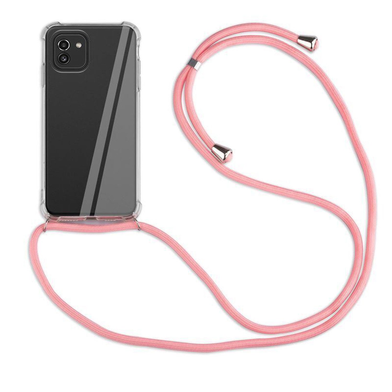 betterfon Handykette für Samsung Galaxy A03 Handyhülle mit Band & Kordel Bumper Rosa, Hände frei – mit Silikonhülle & Schnur für flexiblen Alltag
