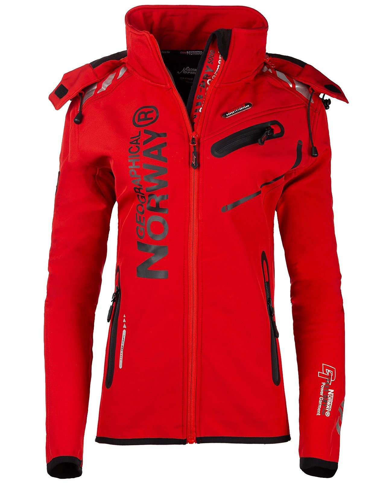 Geographical Norway Softshelljacke Damen Outdoor Jacke bareine (1-St) mit Kapuze zum Wandern rot