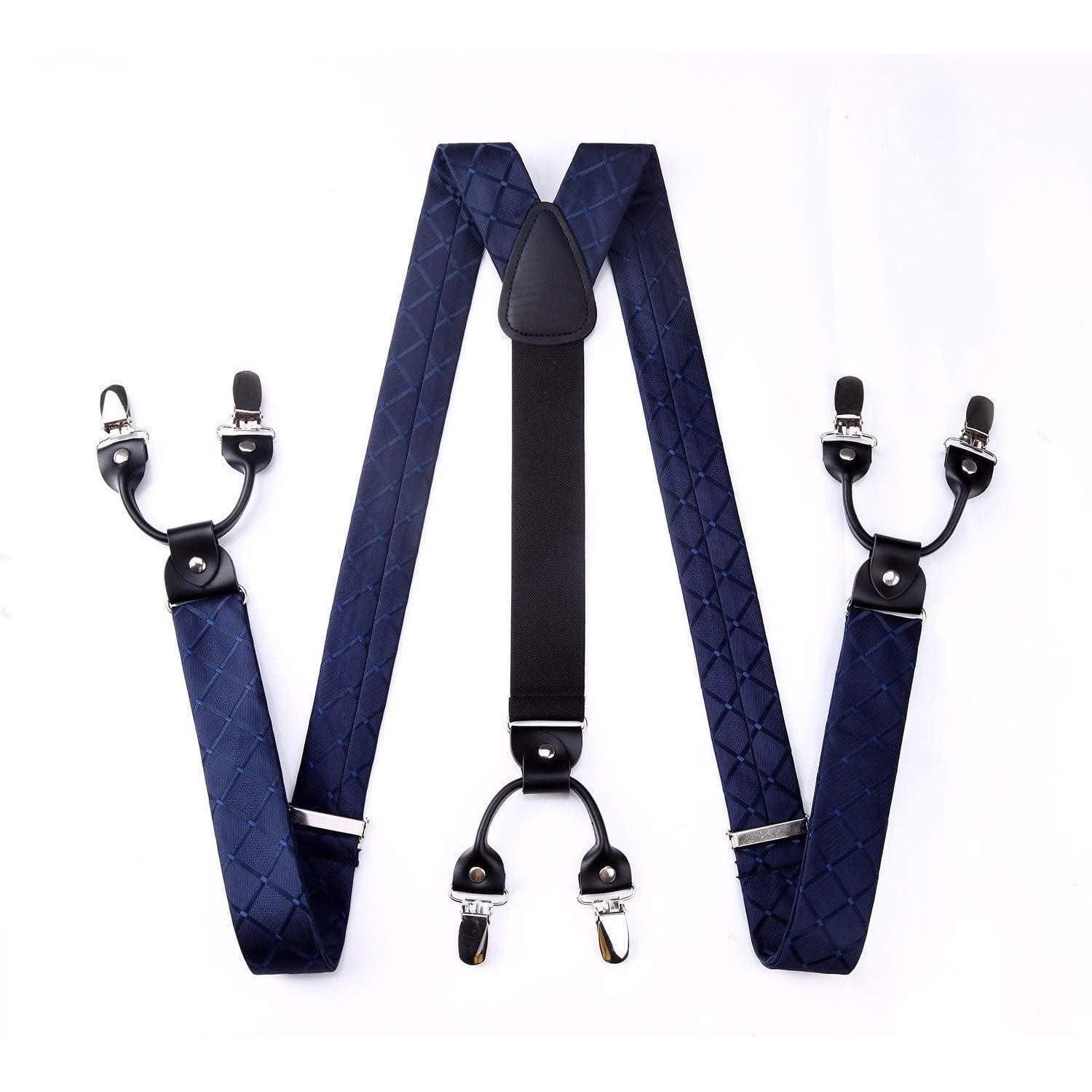 LuxusKollektion Hosenträger Hosenträger Herren 6 Clips Y Form A2 Marineblau Einheitsgröße