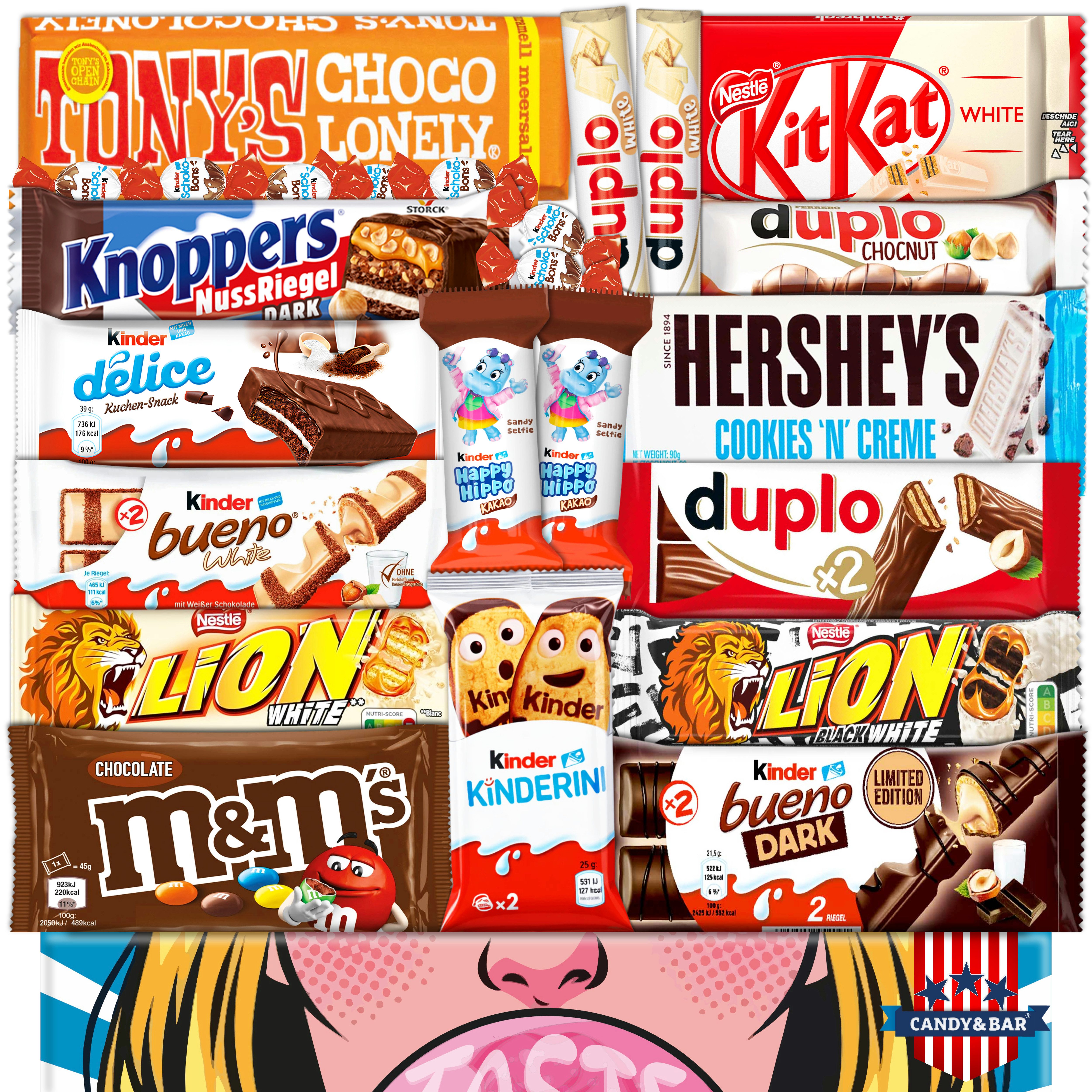 Candy & Bar Schokolade Black & White Schokolade Mix Box, Weiße & dunkle Schokolade
