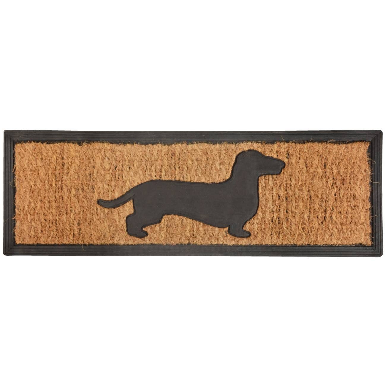 esschert design Fußmatte, Rechteckig, Höhe: 0.9 mm, Höhe: 0.9cm, Farbe: Naturfarben, Motiv: Hund / Dackel
