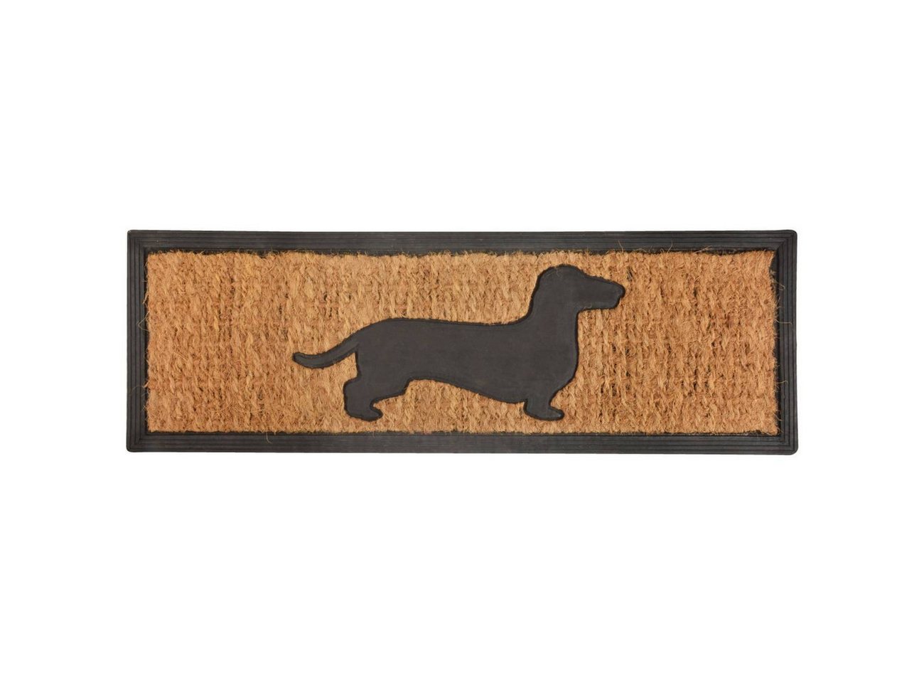 esschert design Fußmatte, Rechteckig, Höhe: 0.9 mm, Höhe: 0.9cm, Farbe: Naturfarben, Motiv: Hund / Dackel
