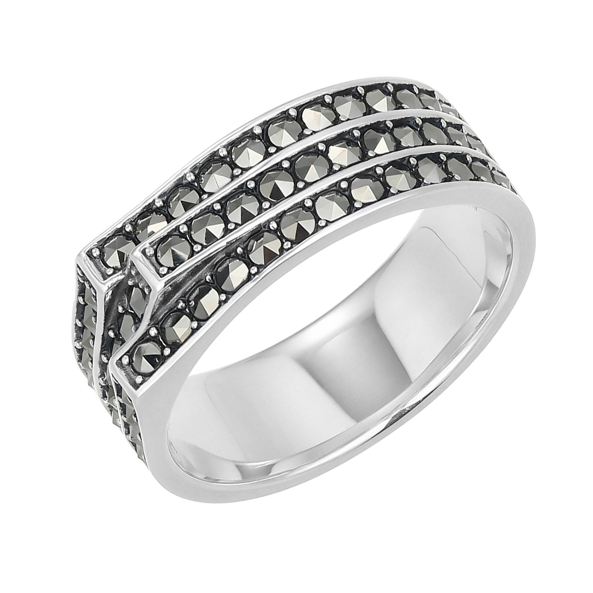 Cavill Silberring Schicker Markasit Silber Ring, Monosono Kollektion (1-tlg)