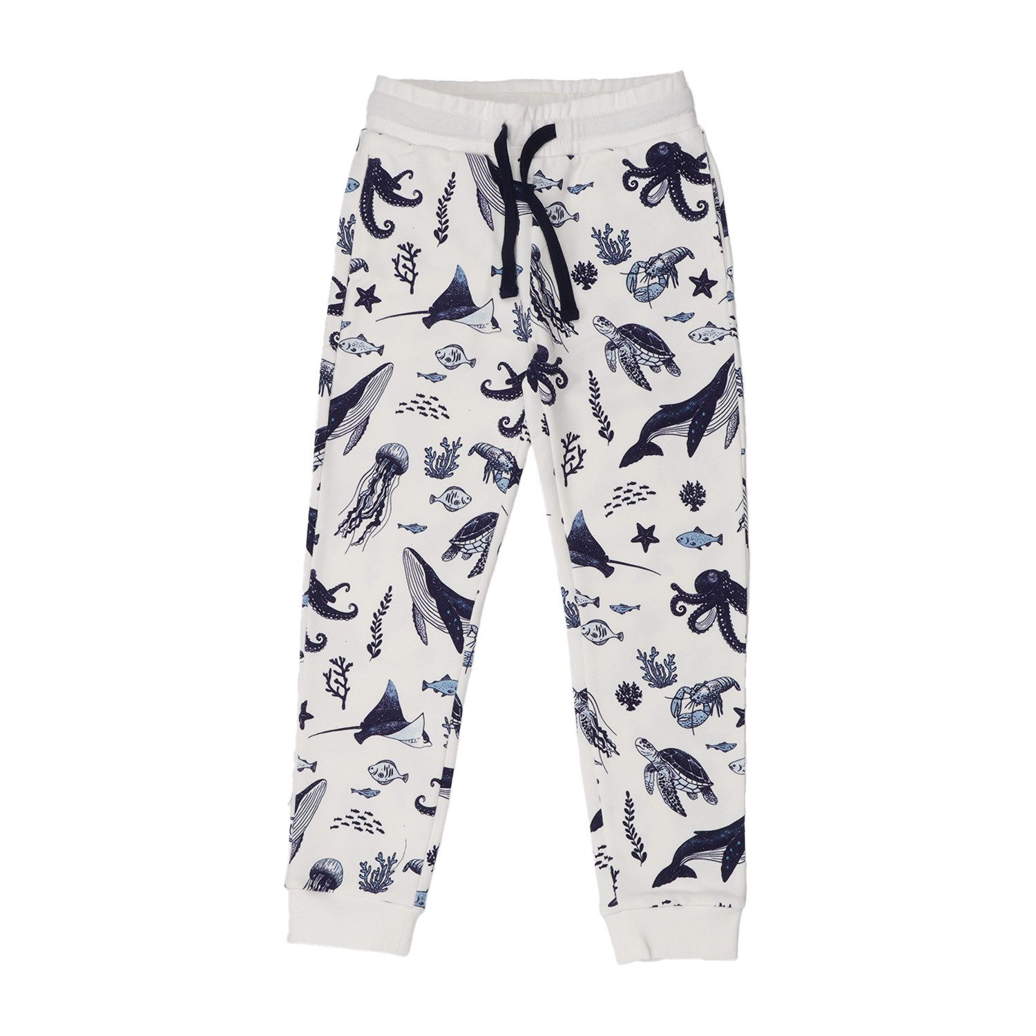 Walkiddy Jogger Pants Walkiddy Wal & Oktopus Kinder Bio Baumwolle GOTS Weiß - Bio Baumwolle,GOTS, Kinderbekleidung,nachhaltige Klamotten