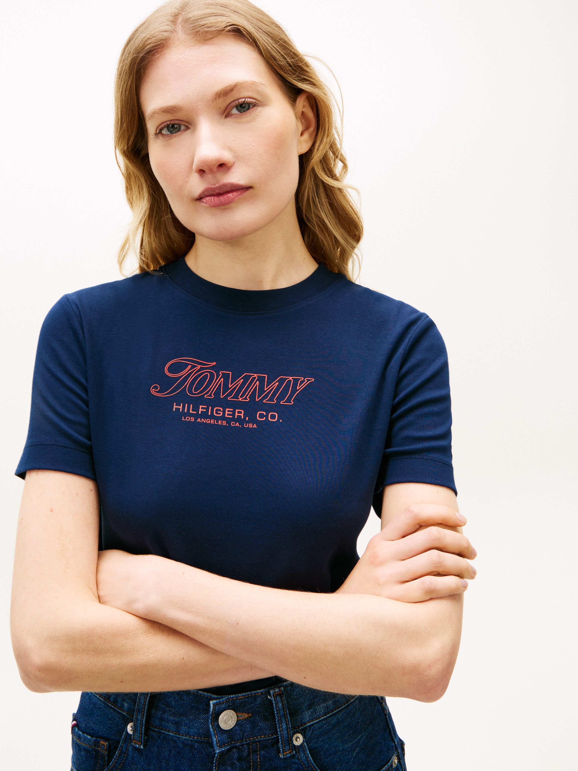 Tommy Hilfiger Kurzarmshirt TILT GRAPHIC REG C-NK SS TEE mit großem Logo-Print