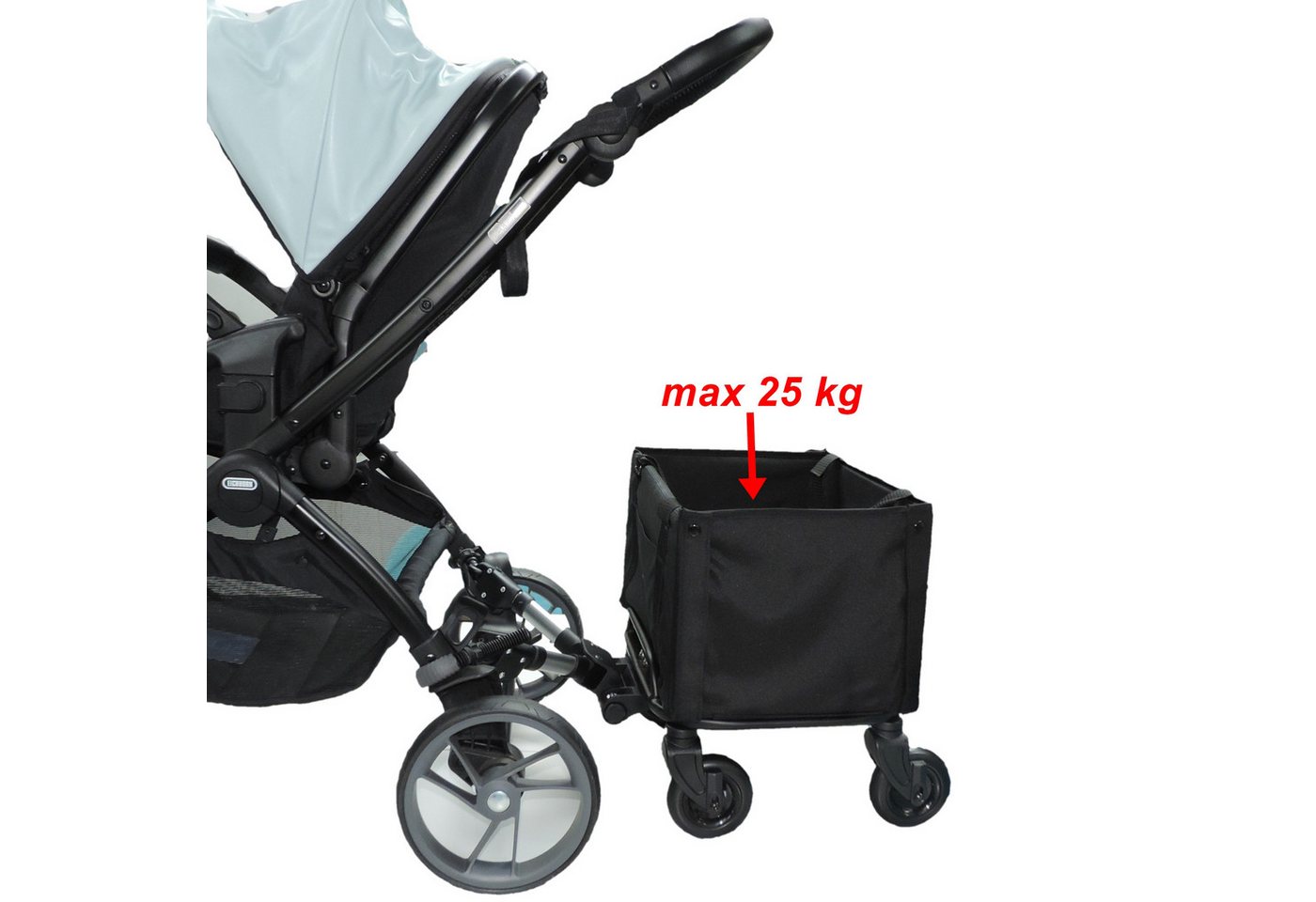 Thumbnail - Eichhorn Kinderwagen Tiertransportbox Close2Me PetRider mit Fahrgestell zur Befestigung am Kinderwagen bis 25,00 kg, für...