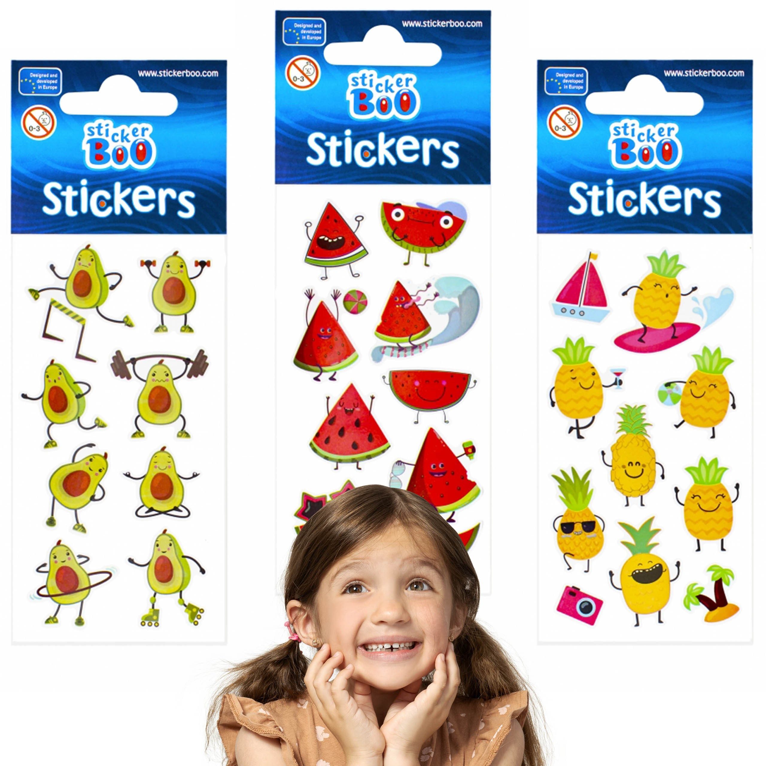 Sarcia.eu Sticker Sticker-Set für Kinder, bunte Fruchtaufkleber