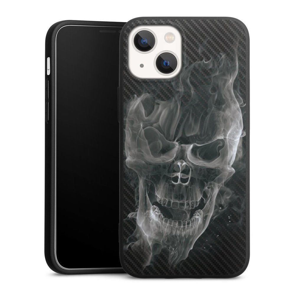 Handyhülle Totenkopf Schädel Carbon Smoke Skull Carbon