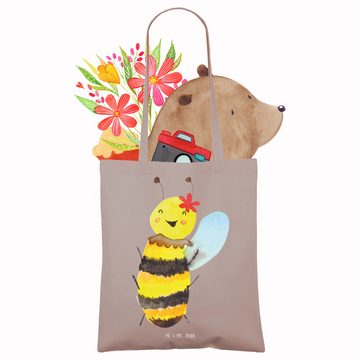 Mr. & Mrs. Panda Tragetasche Biene Happy - Braun Pastell - Geschenk, Hummel, Wespe, Einkaufstasche (1-tlg), Design-Highlight