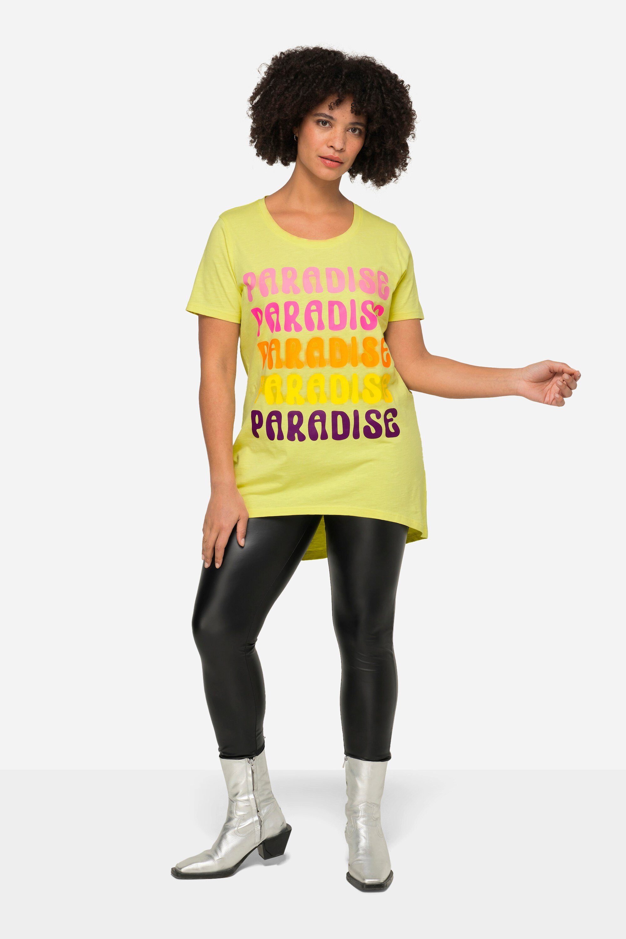 Angel of Style Longshirt T-Shirt länger geschnitten Schrift-Motiv Rundhals