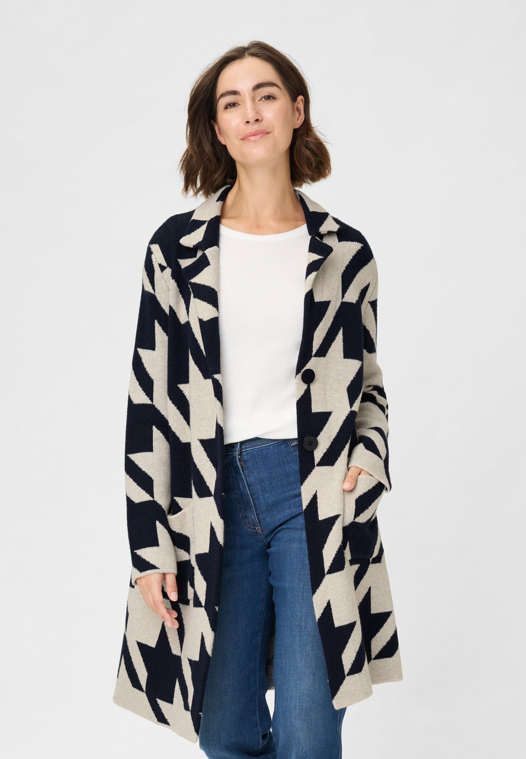 Olsen Cardigan Cardigan mit Reverskragen