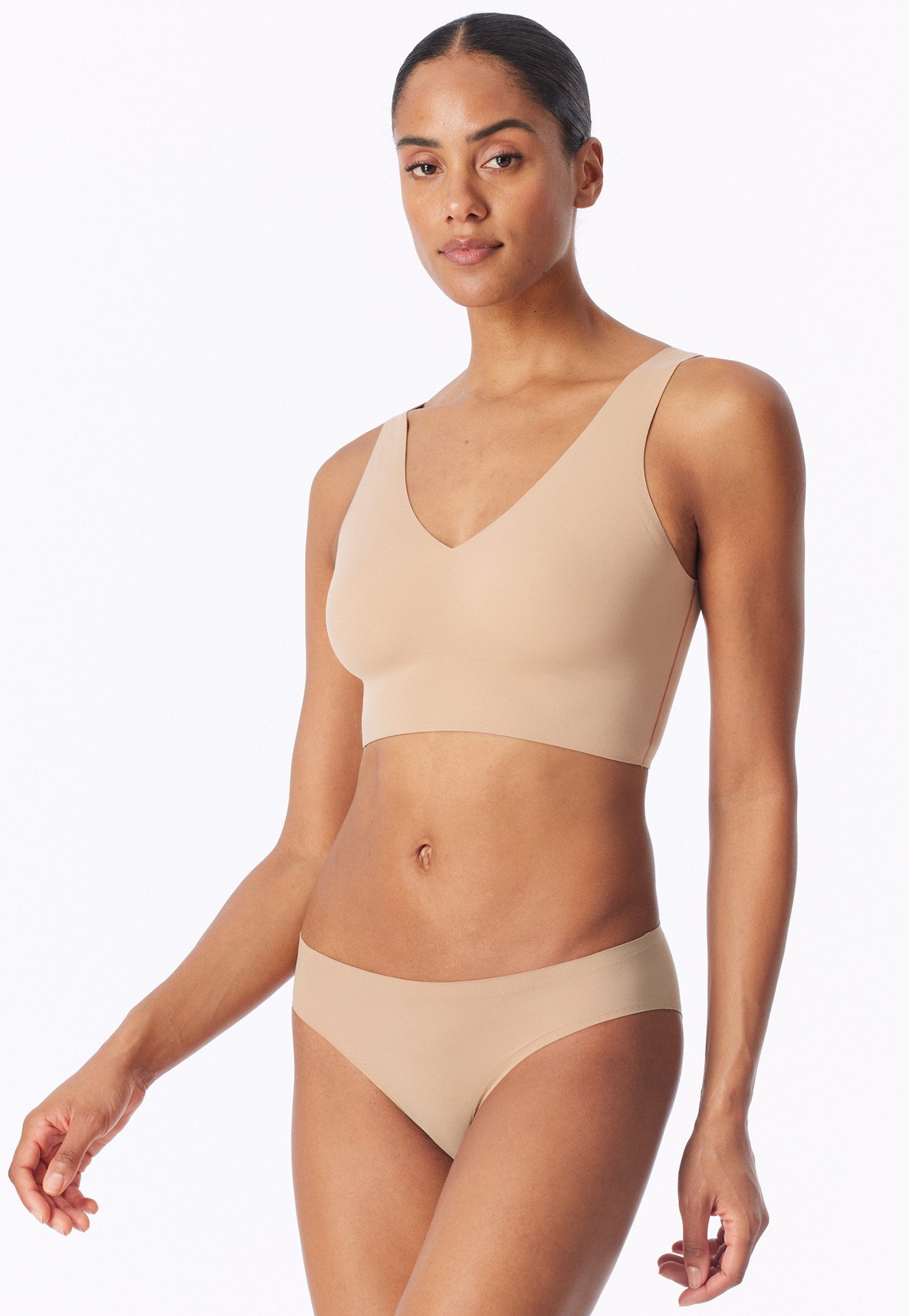 Schiesser Bustier Invisible Soft Microfaser, Lasercut-Abschlüsse, V-Ausschnitt