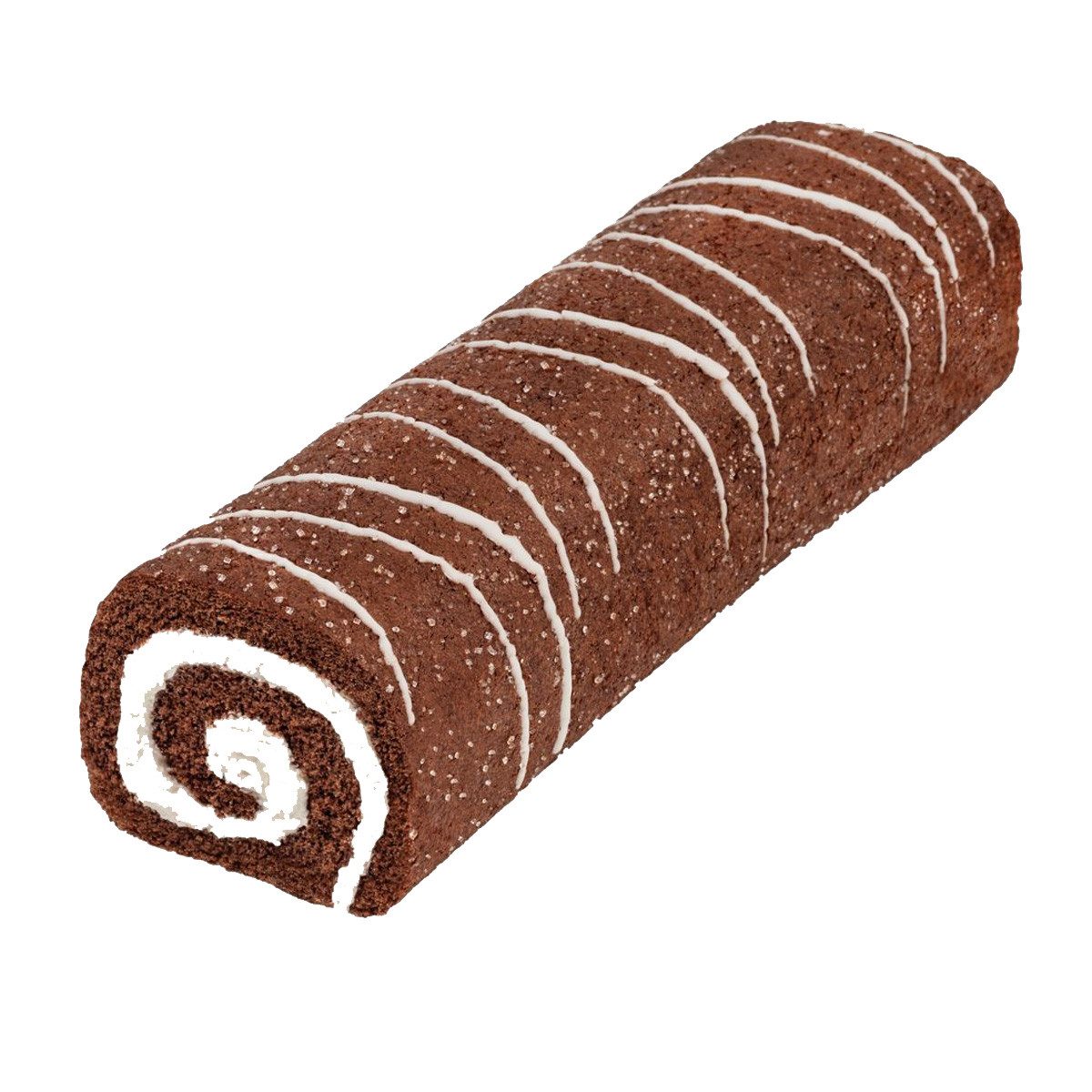 KuchenMeister Kuchen, KuchenMeister Kakao Rolle mit Vanillecreme Füllung und Fettglasur 400g