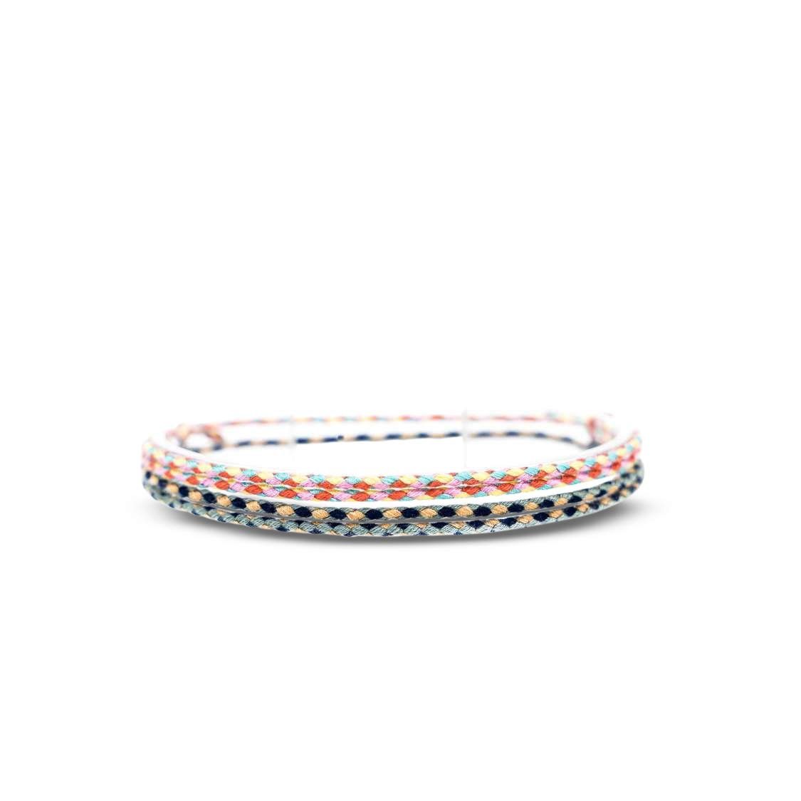 Made by Nami Freundschaftsarmband 2er Set Boho Surfer Armand Damen & Herren Geflochtenes Stoff Armband (Set, 2), Wasserfest & Verstellbar