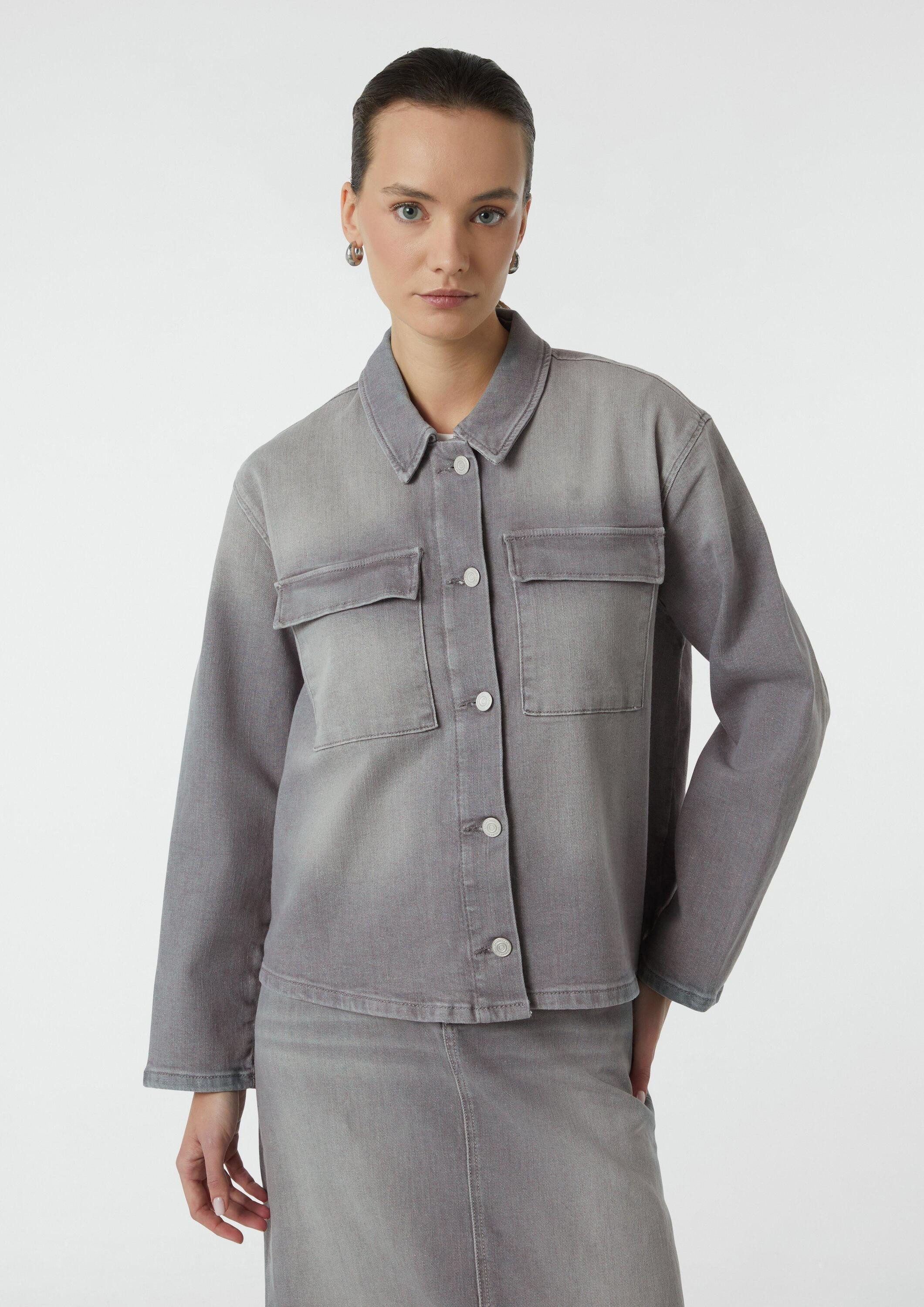 comma Funktionsjacke Indoor-Jacke Elastisches Denim-Overshirt mit günstig online kaufen