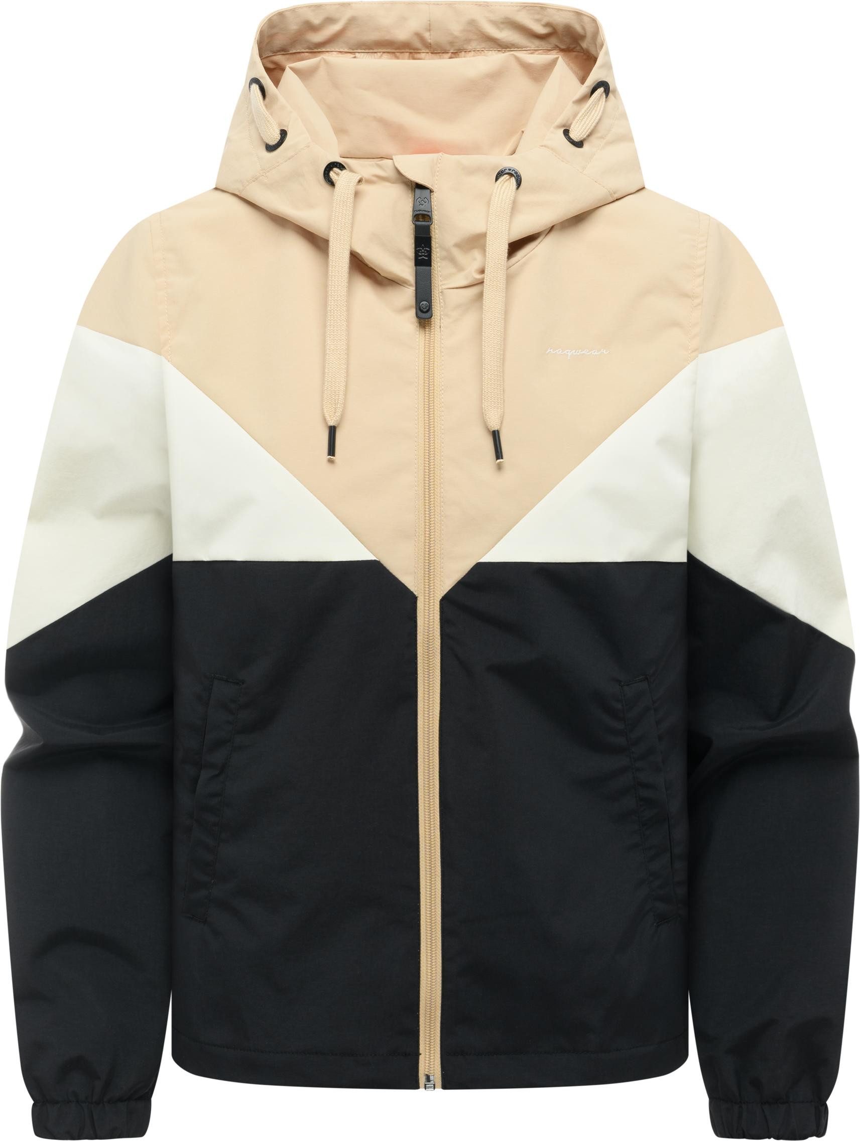 Ragwear Funktionsjacke Rochele wasserdichte Damen Übergangsjacke mit großer Kapuze