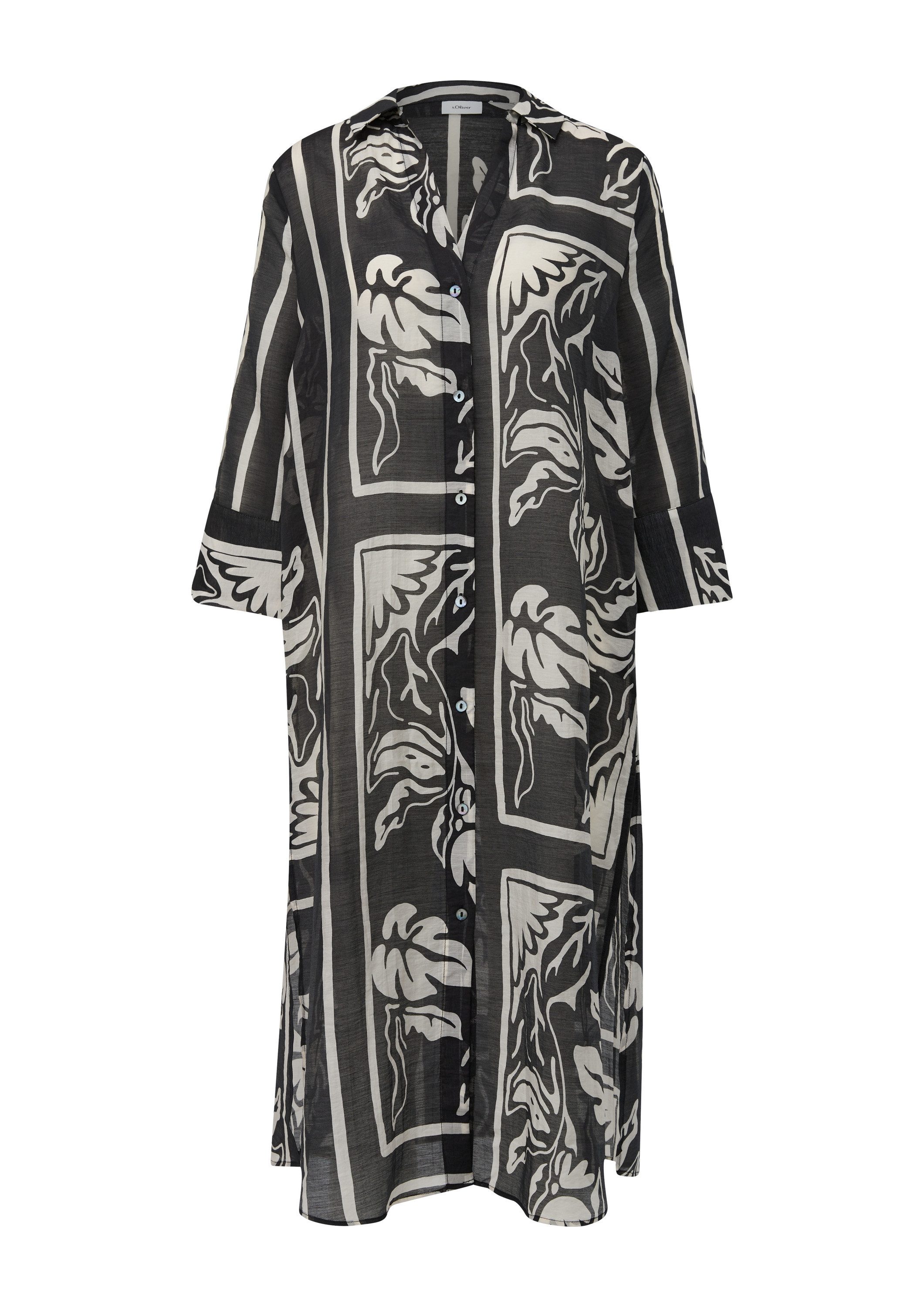 s.Oliver Kurzarmbluse Bluse Leichte Longbluse aus Lyocellmix günstig online kaufen