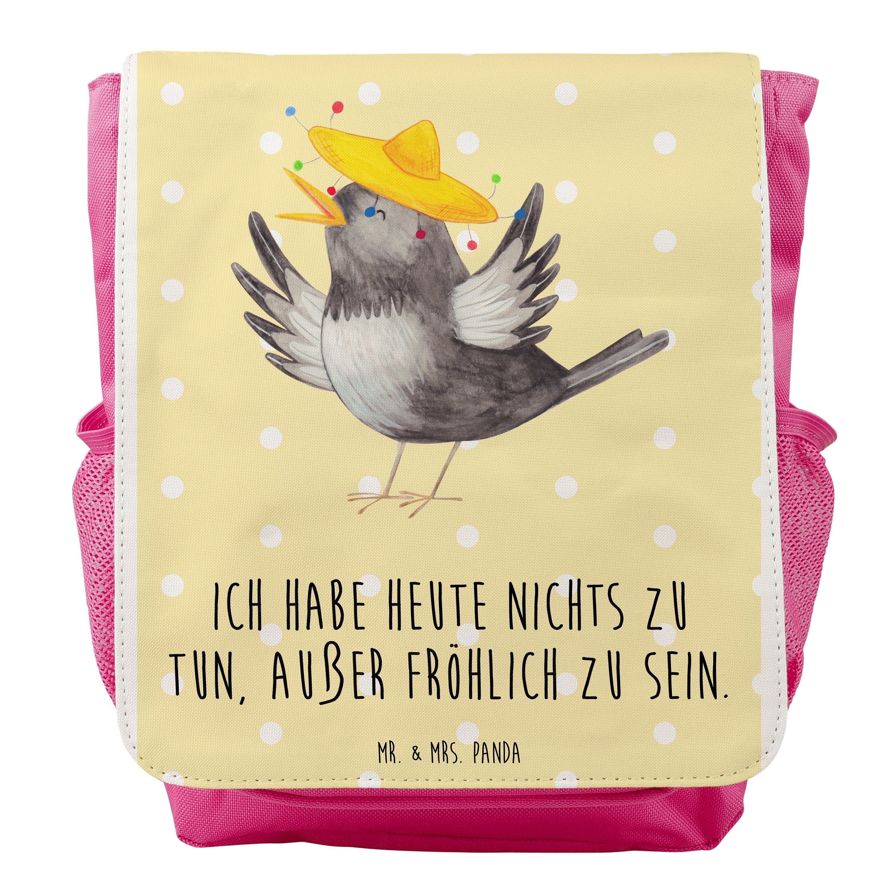 Mr. & Mrs. Panda Kinderrucksack Rabe mit Sombrero - Gelb Pastell - Geschenk, Kinder Rucksack, Kids, V