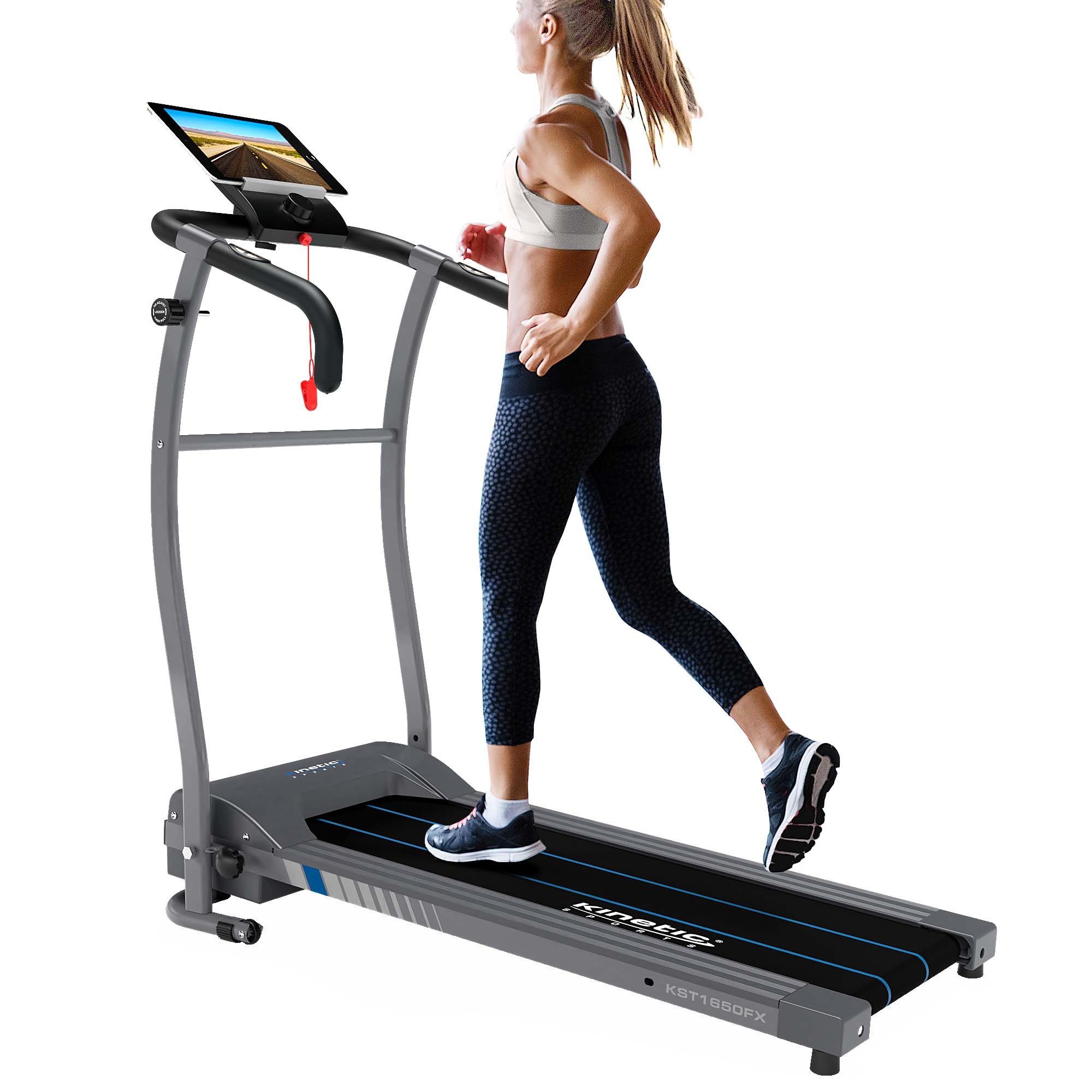 Konsole mit Watt Motor, klappbar, Laufband 10 km/h Kinetic LCD-Display, 600 Sports KST1650FX, bis