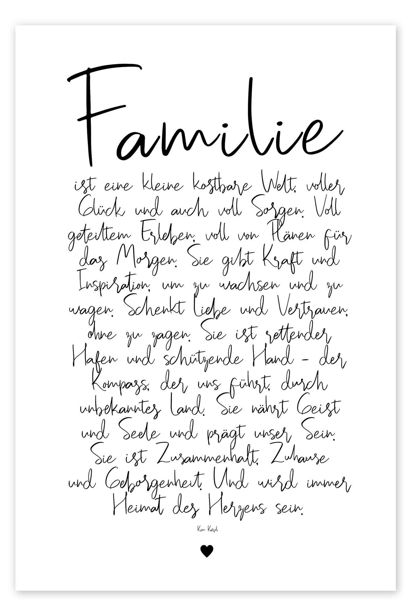 Posterlounge Wandbild Familie - ein Gedicht, Ohkimiko, erhältlich als Poster, Leinwandbild, Wandsticker oder Acrylglasbild