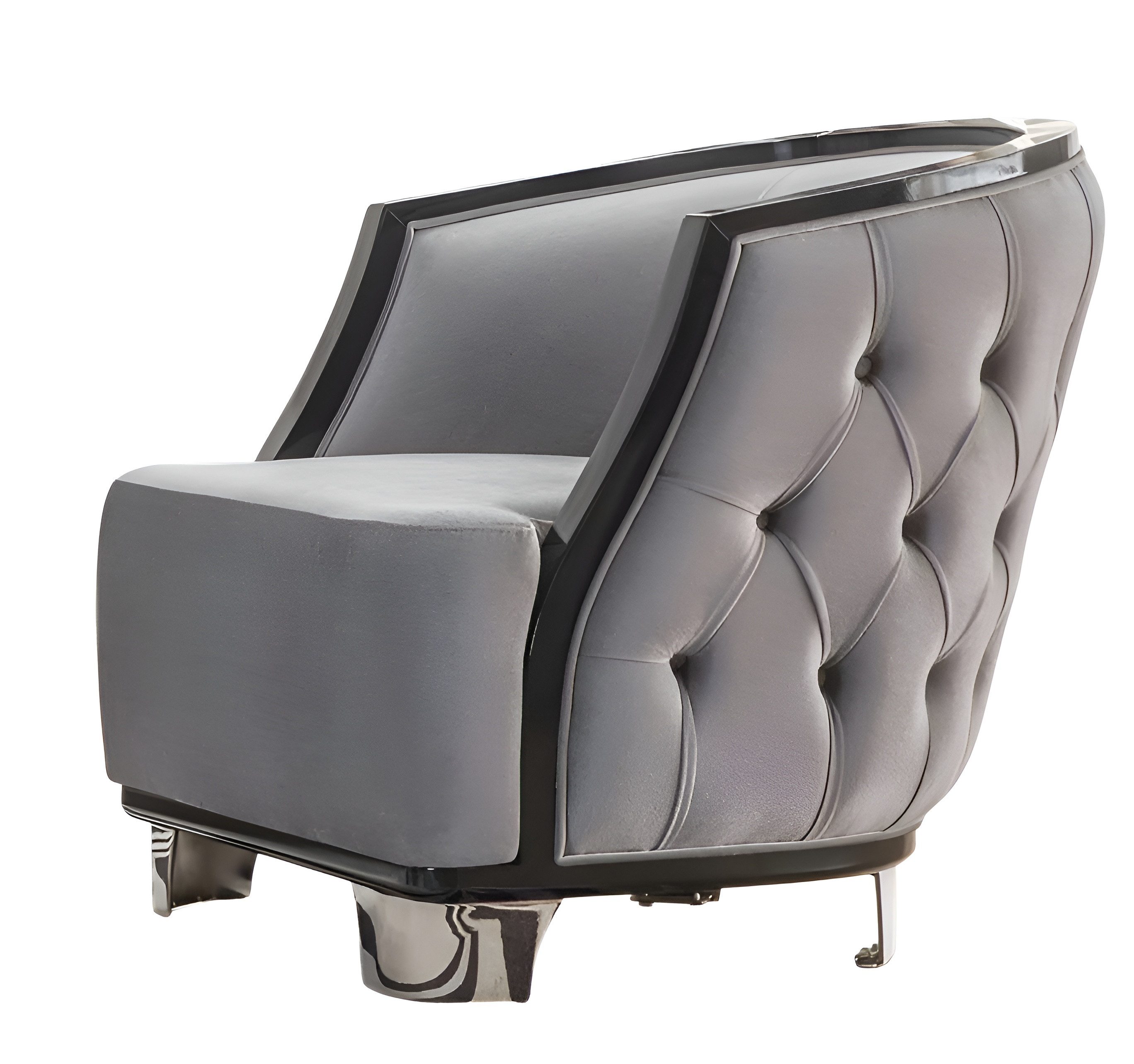 Xlmoebel Sessel Grauer Stoff-Loungesessel im modernen Cocktailsessel-Stil (Sessel), Hergestellt in Europa