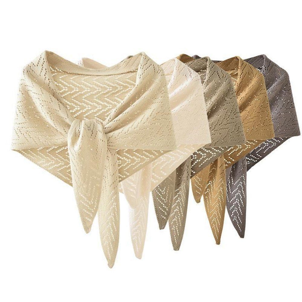 AUKUU Wollschal Wollschals Wollschal Damen Poncho Schal/Dreieckstuch,Schal brown mit