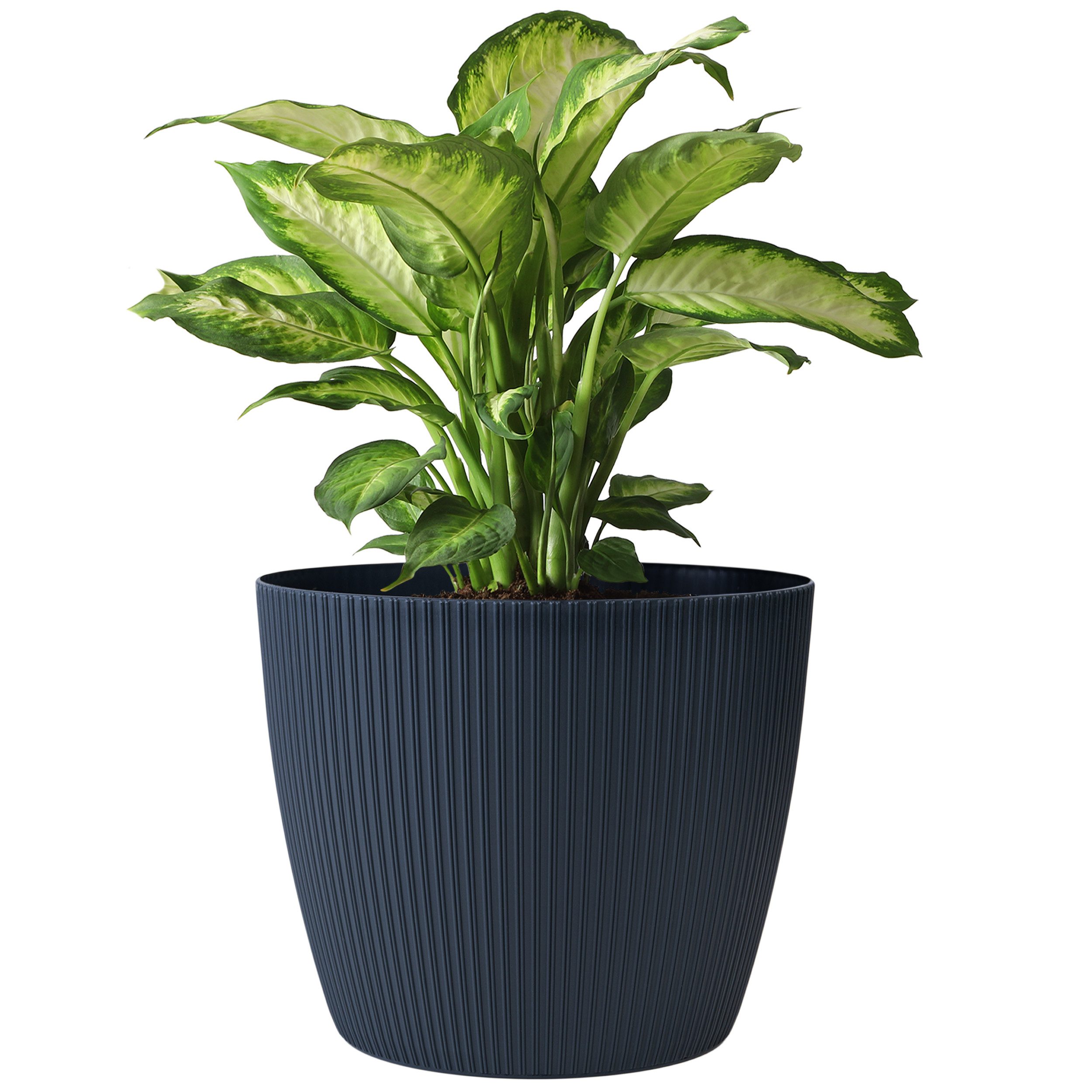 KONZEPT Blumentopf 5,2 l, gerillte Struktur 22 cm, Übertöpfe für Zimmerpfla günstig online kaufen