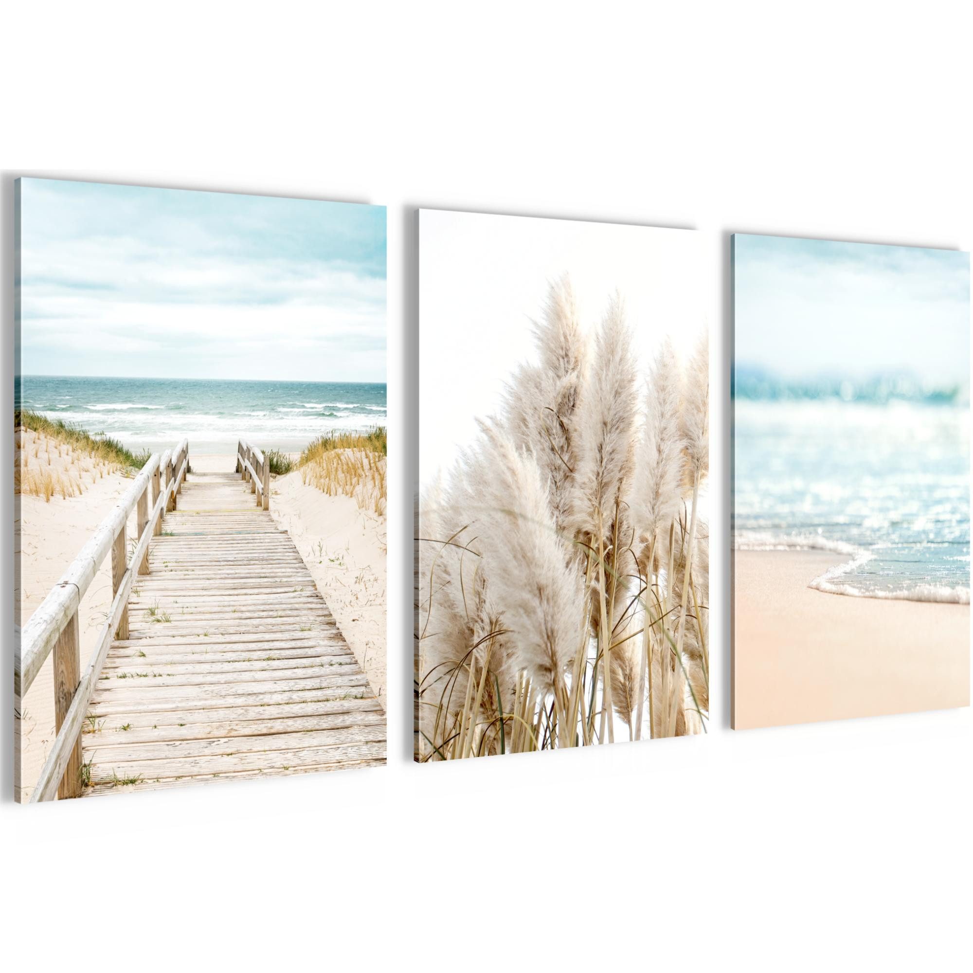 Novart Wandbild Meer Strand KOMPLETT AUFHÄNGFERTIG Wohnzimmer Schlafzimmer Deko