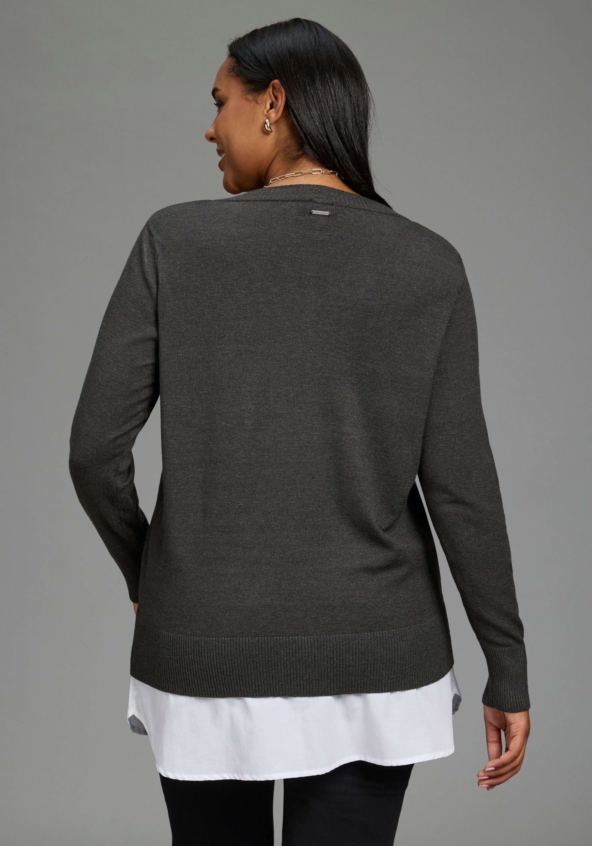 Laura Scott CURVE Longbluse Blusenverlängerung Große Größen (Packung, 2er-Pack) femininer Stil, aus Baumwolle und Polyester, po-bedeckende Länge – Bild 4 von 5