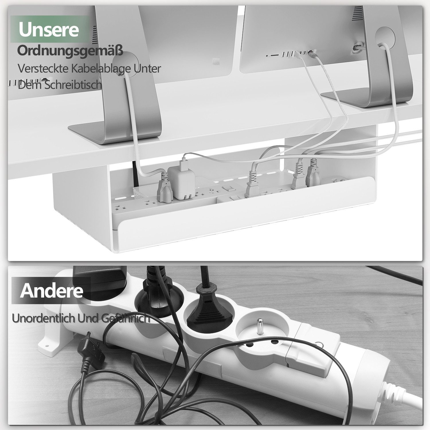 HOMALL Schreibtisch Höhenverstellbar mit 3-Buchsen und 2-USB-Ports mit kabellosem Laden (Verbreiterter Desktop 140*70cm 160/180*80cm, mit Kabelaufbewahrungsbox)