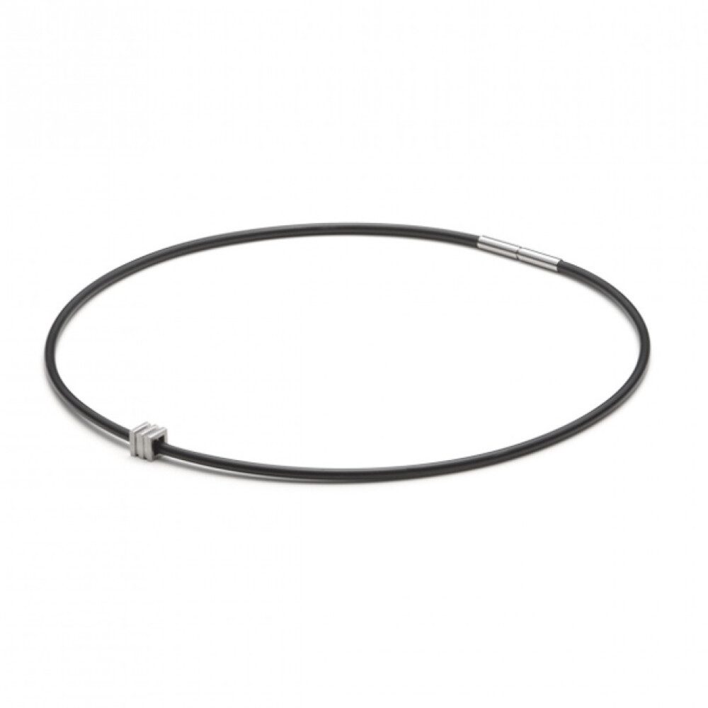 MONOMANIA Kette mit Anhänger Monomania 49100 Halskette mit Anhänger Herren Silikonband Edelstahl 4