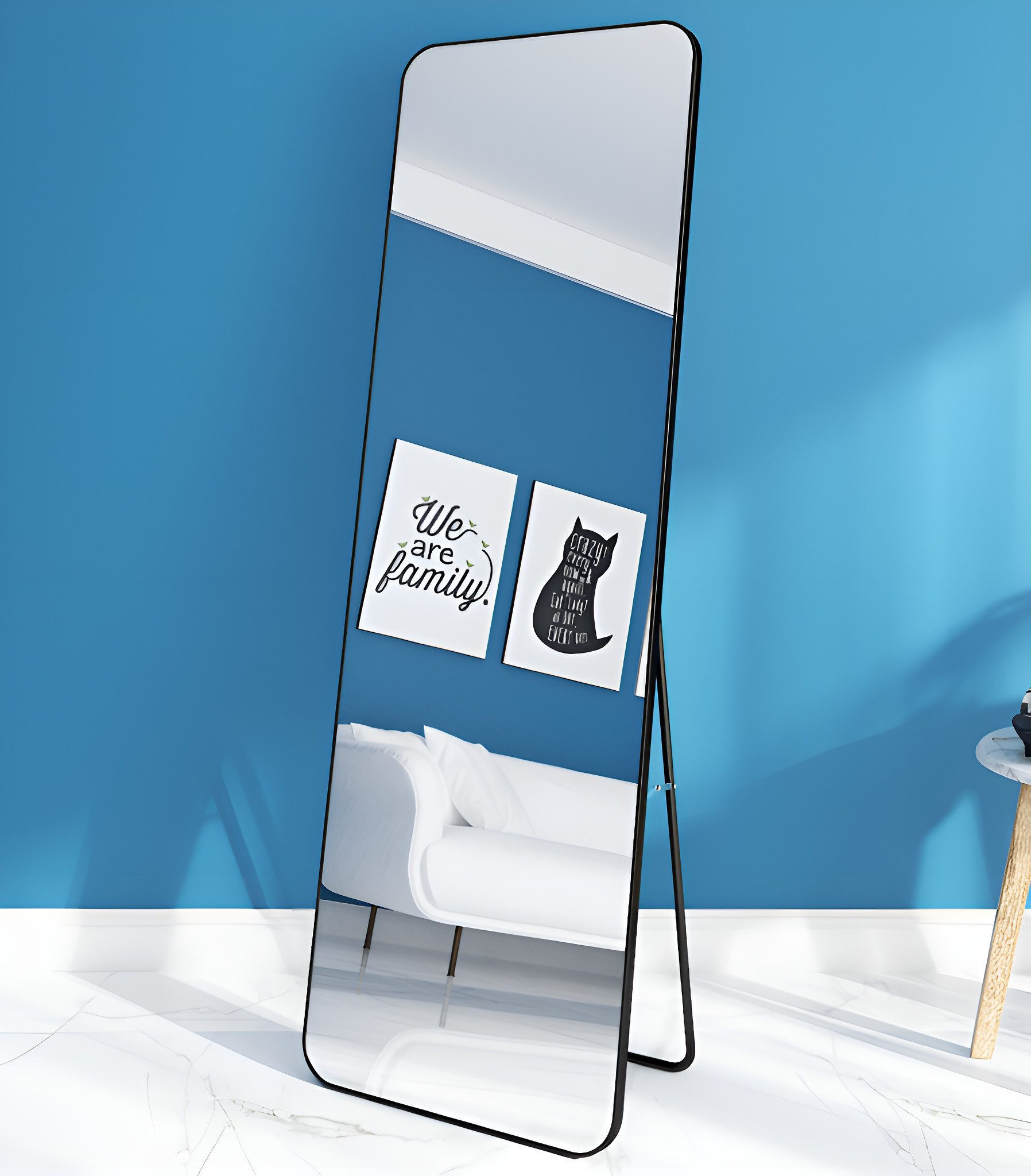 HIYORI Standspiegel Wandspiegel Ganzkörperspiegel 45*155cm - Wand- und Standspiege, für Schlafzimmer Spiegel Stehend Mirrors