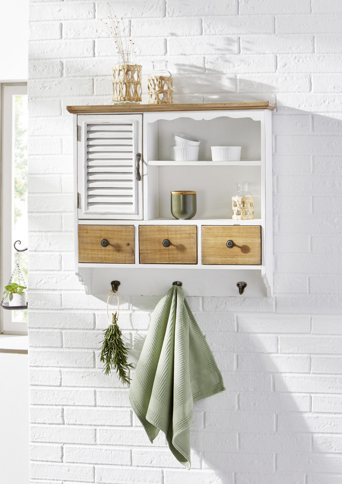 Frank Flechtwaren Hängeregal, Hängeschrank White Cottage günstig online kaufen