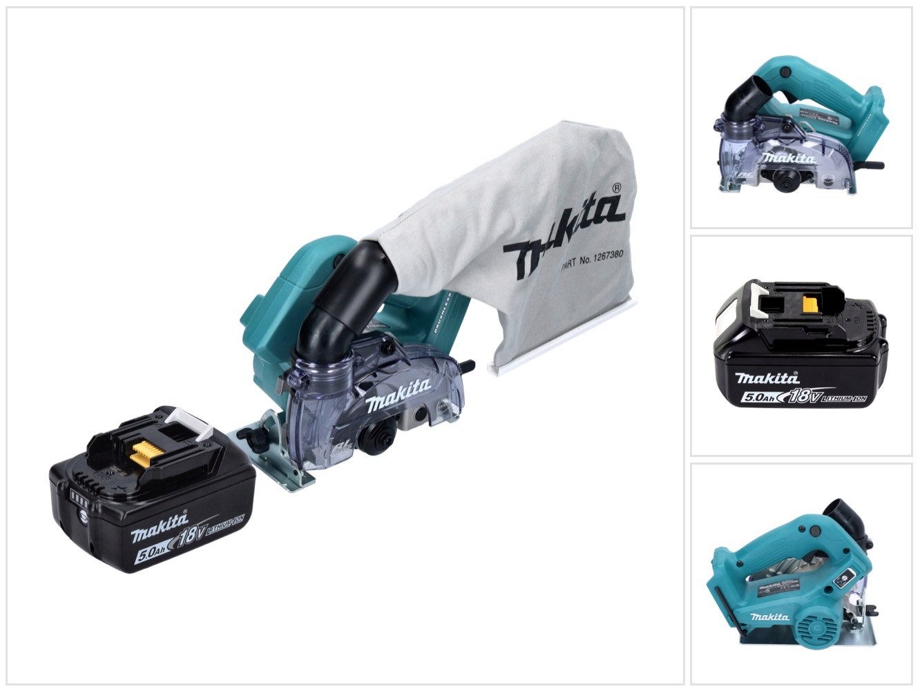 Makita Akku-Trennschleifer DCC 500 T1 Akku Diamantschneider 18 V 125 mm Brushless + 1x Akku 5,0