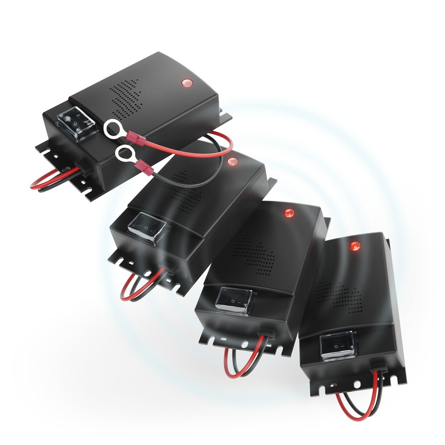 Ultraschall-Tierabwehr 4x Marderschreck Auto, 12V Batterieanschluss, Motorraum, Mader Abwehr