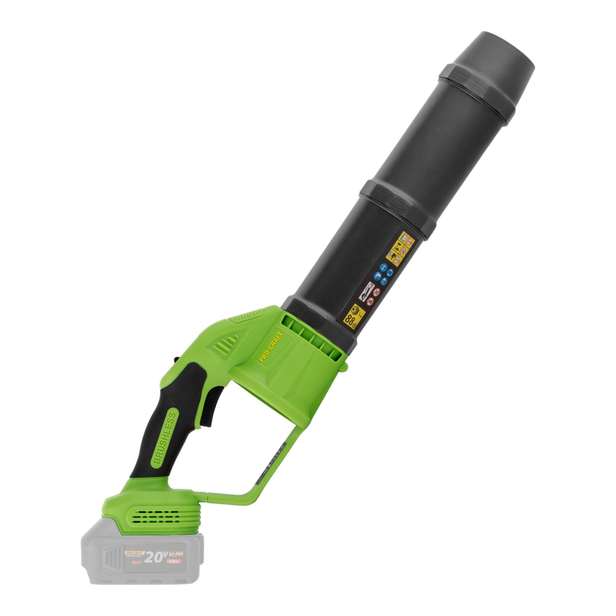 PRO CRAFT Akku-Laubbläser PB24bb Akku Laubbläser 20 V Brushless + 1x Akku 4,0 Ah