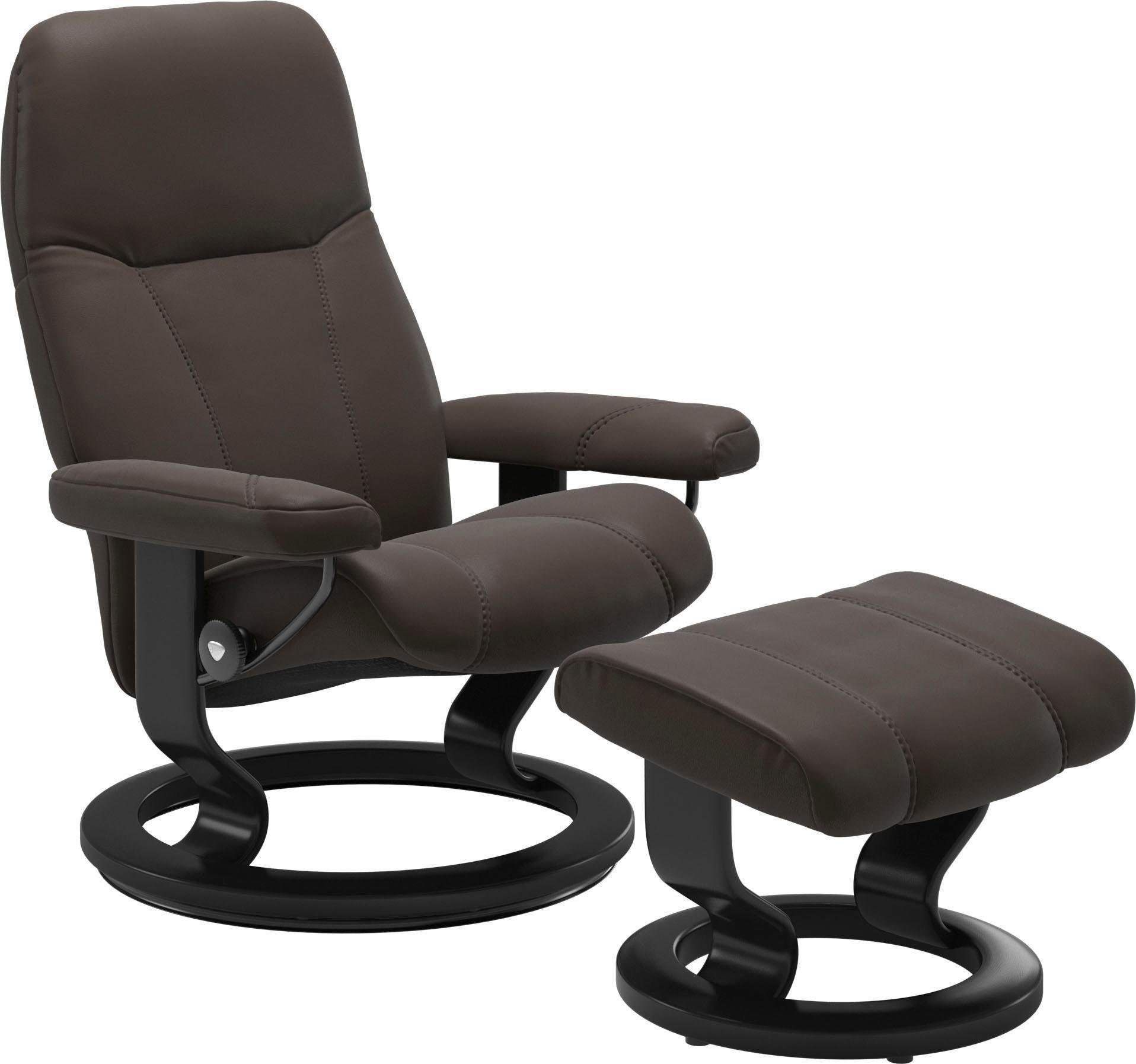 Stressless® Relaxsessel Consul (Set, Relaxsessel mit Hocker), mit Hocker,  mit Classic Base, Größe M, Gestell Schwarz