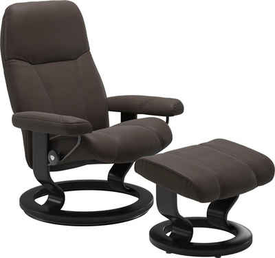 Stressless® Relaxsessel Consul (Set, Relaxsessel mit Hocker), mit Hocker, mit Classic Base, Розмір M, Gestell Schwarz