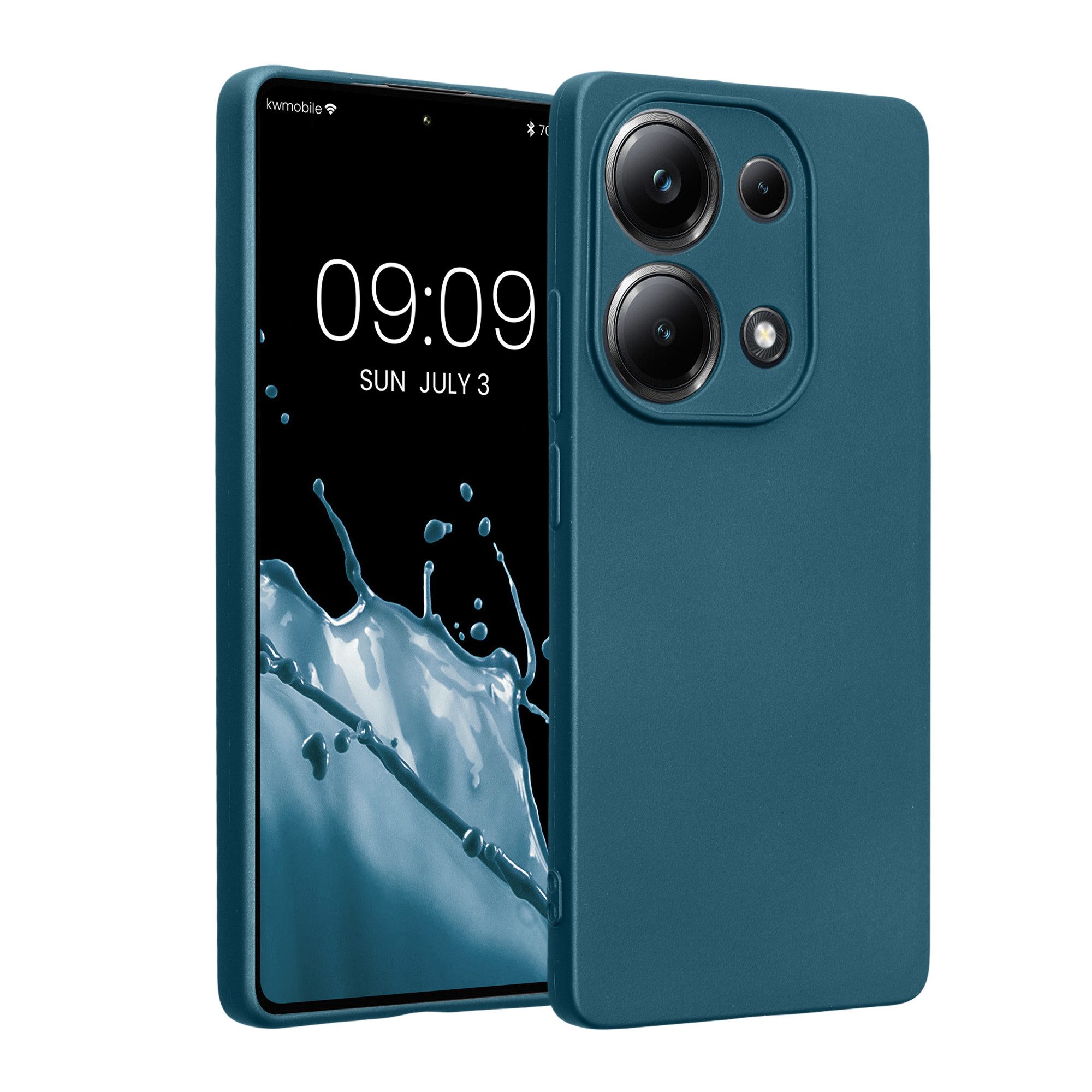 kwmobile Handyhülle Handyhülle für Xiaomi Poco M6 Pro (4G) Hülle, weiche Silikon Case metallisch schimmernd - Schutzhülle Cover