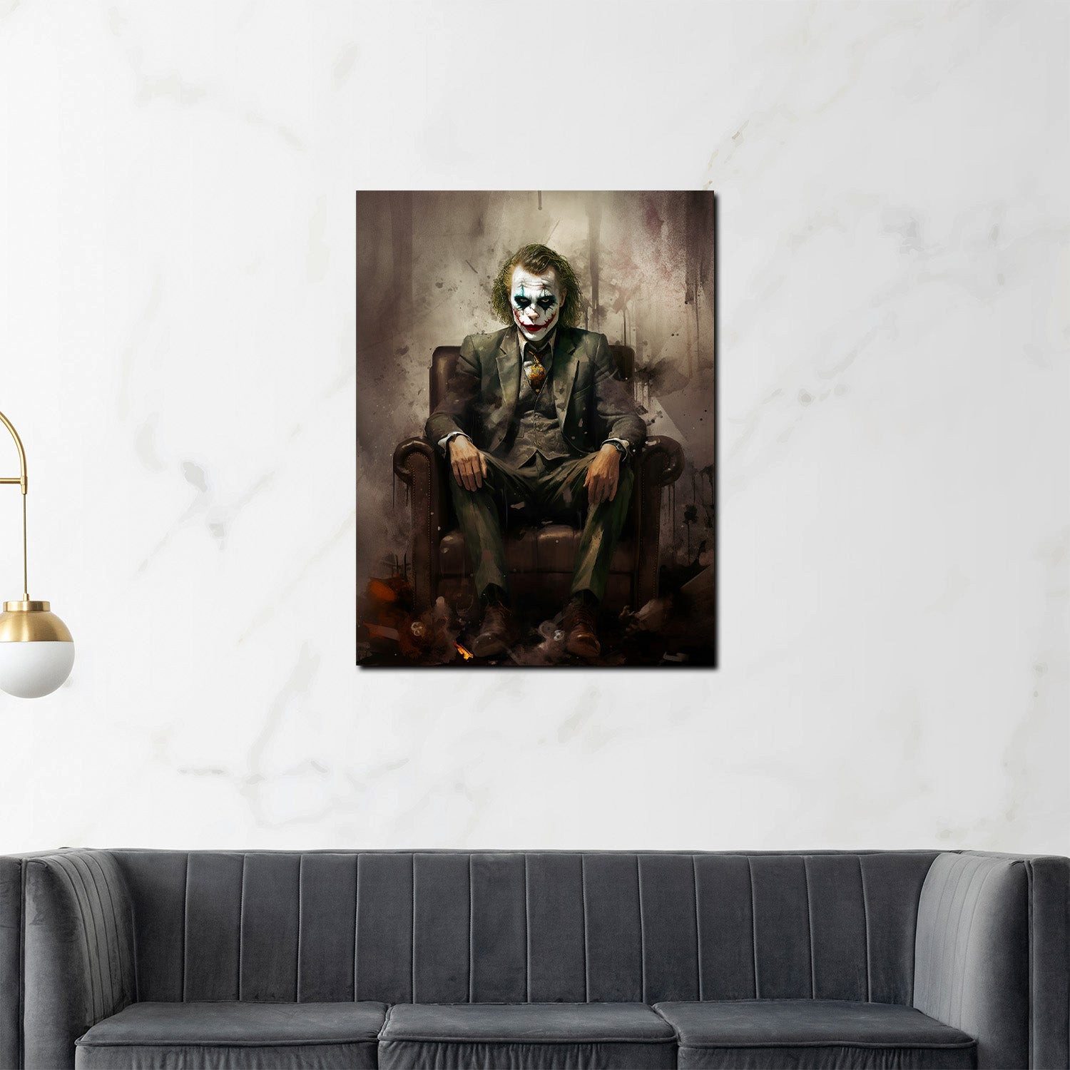 Artedinoi Leinwandbild Joker im Anzug sitzend günstig online kaufen