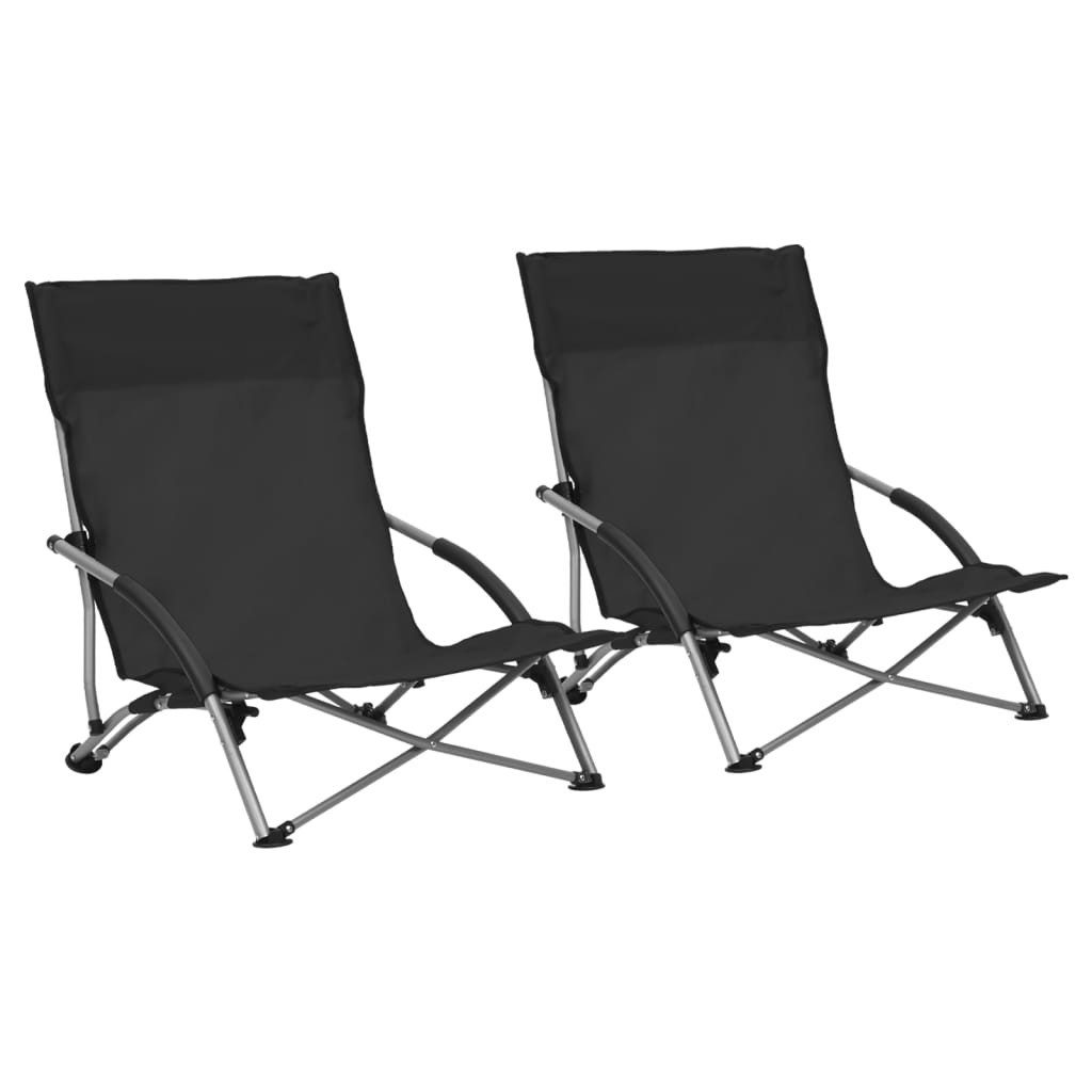 furnicato Klappstuhl Bequeme Klapp-Strandstühle 55,5x65,5x66 cm Schwarz (1 St)