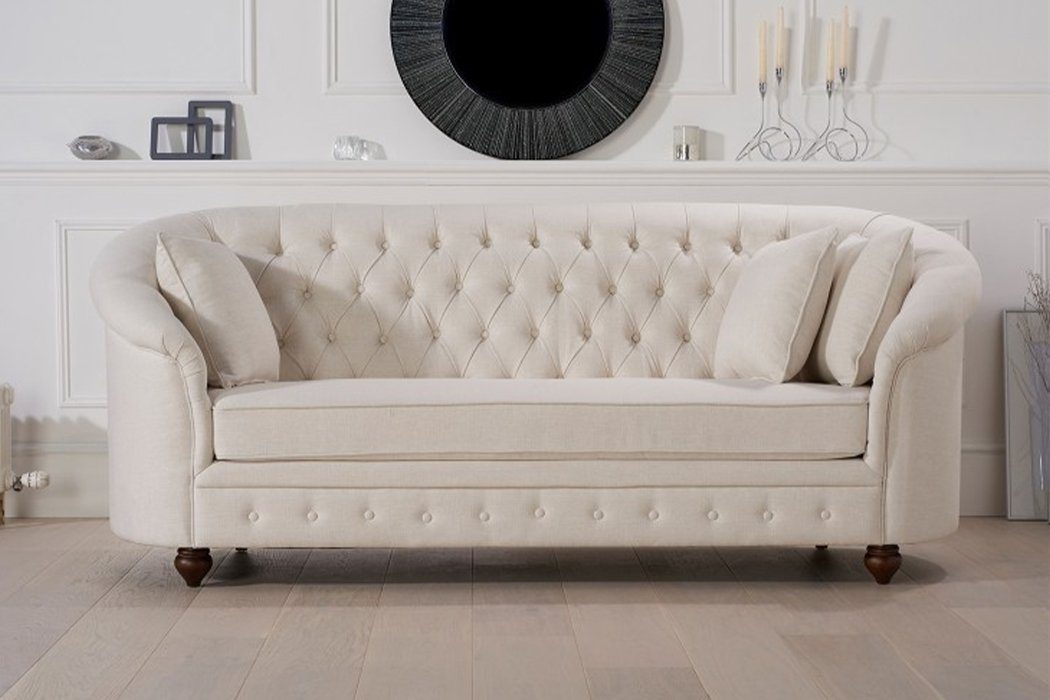 JVmoebel Sofa Beige Royal Couch - Luxus Chesterfield Möbel Sofa, Made in Europe