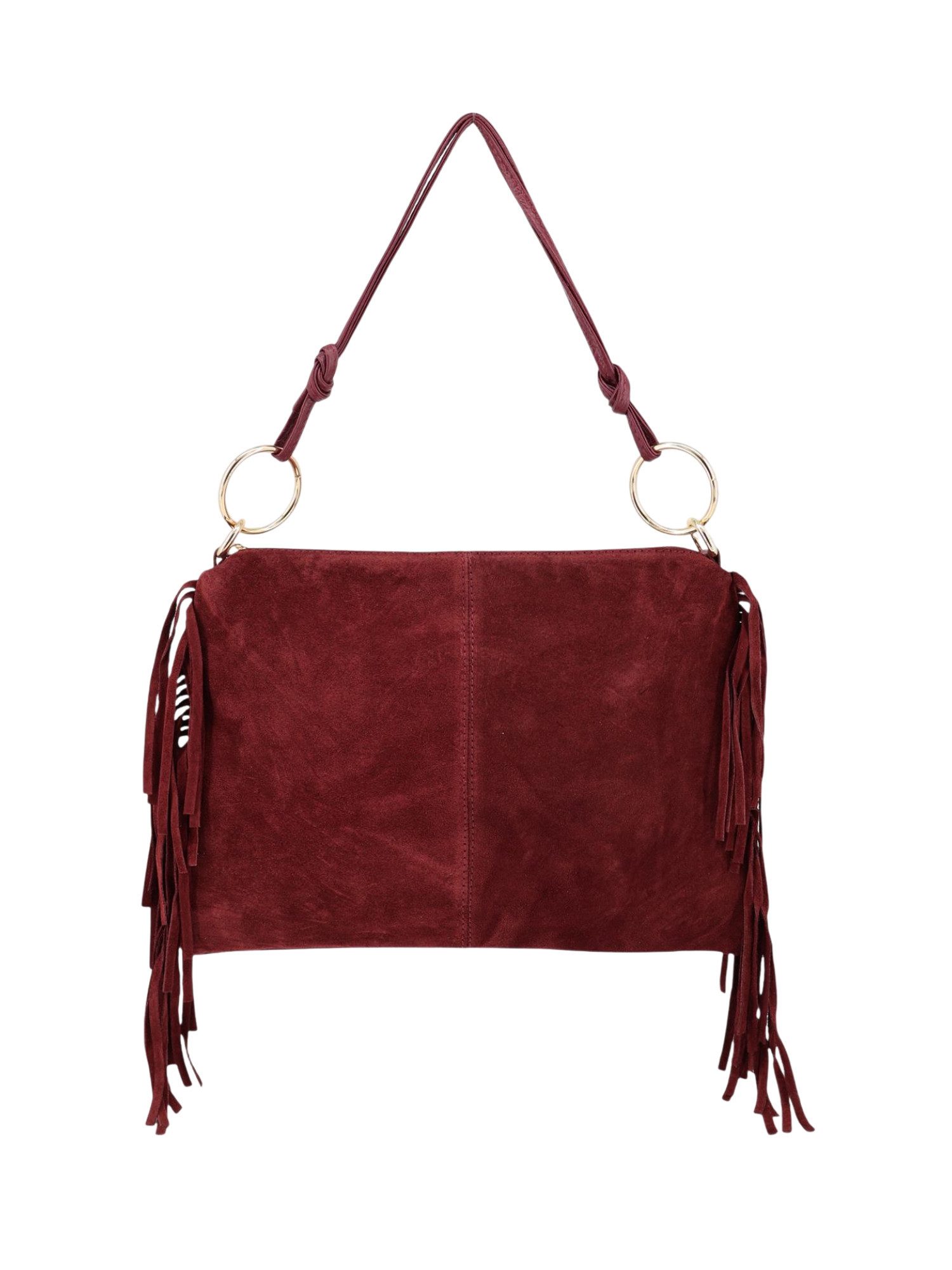 BRISE TASCHE Schultertasche Schultertasche mit Fransen aus Wildleder- Trendiger Alltagsbegleiter (Einzeltasche, 1-teilig)