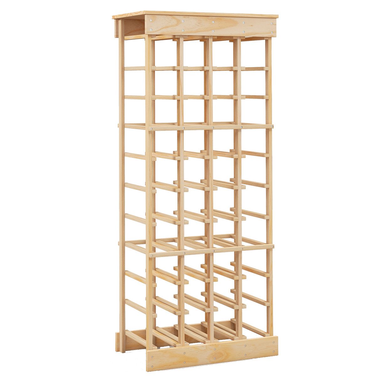 COSTWAY Weinregal, stehend, Massivholz, für 40 günstig online kaufen