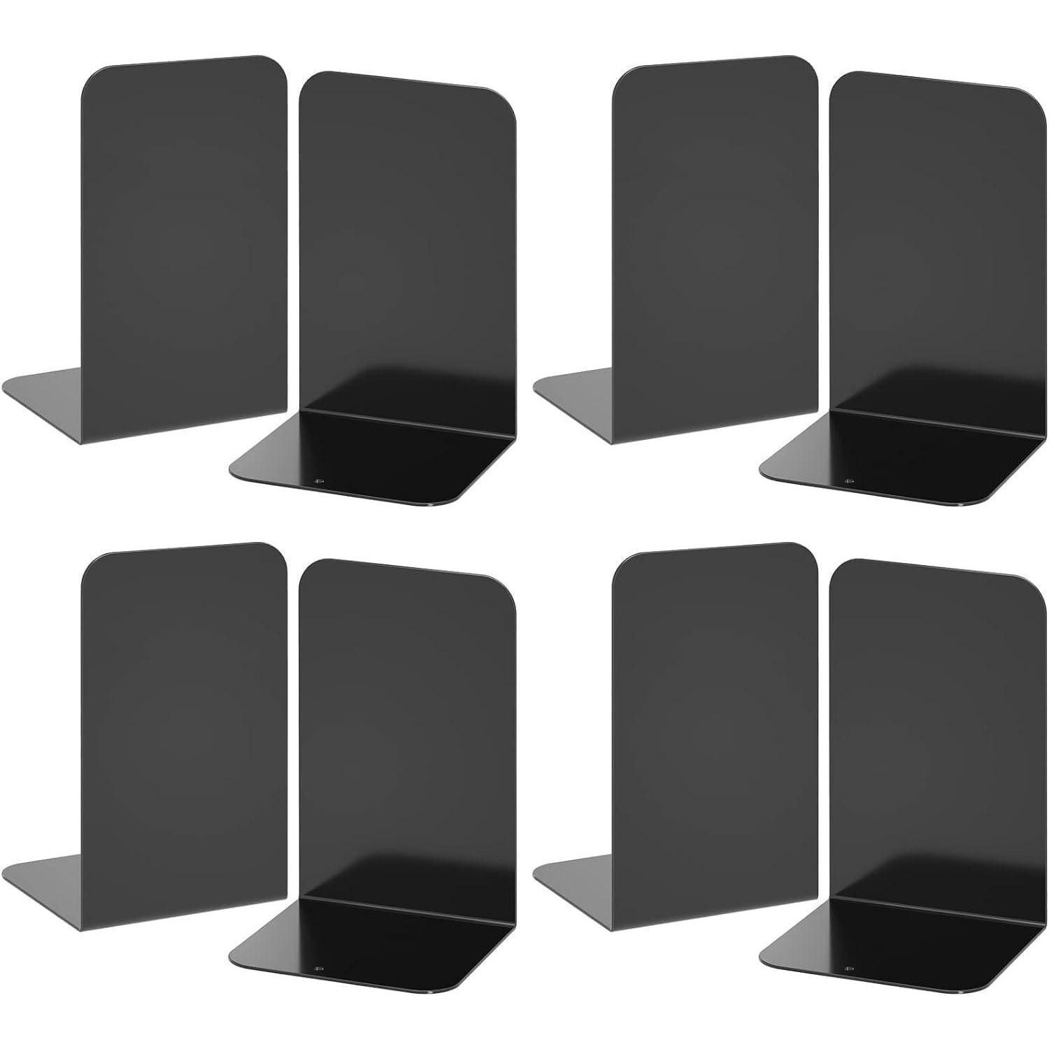 LuxusKollektion Buchstütze Metall-Buchstützen Schwarz 20cm Rutschfeste Gummiauflagen
